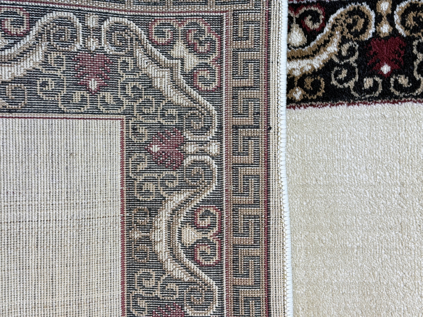 Classic Medallion Runner Rug Beige Brown Black 2.7 x 13.2 feet