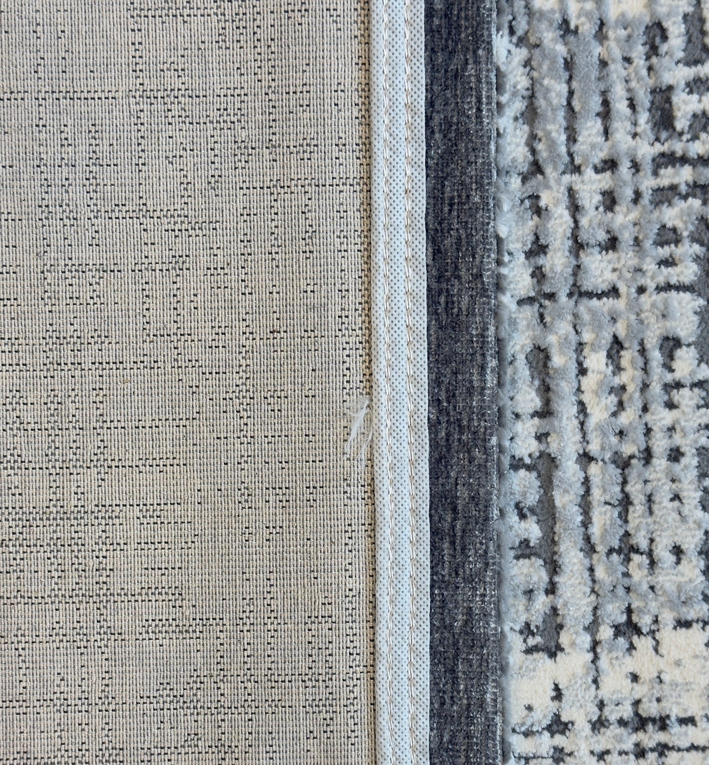 Modern Abstract Geometric Area Rug - Light Grey and Charcoal - Size (6.7x9.6)ft