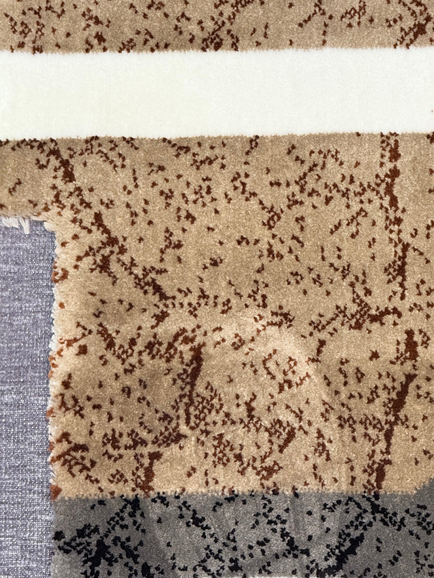 Modern Abstract Block Rug - Grey & Navy Blue - Size Multiple Options