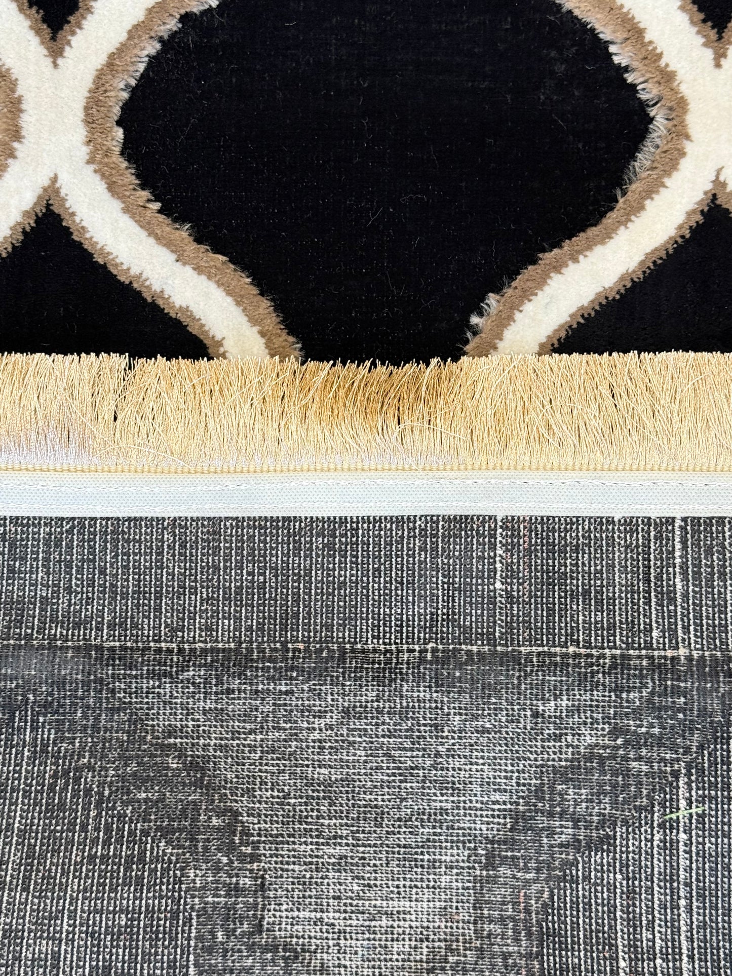 Chenille Moroccan Elegance Black Rug 125x170cm (4.1x5.7)ft