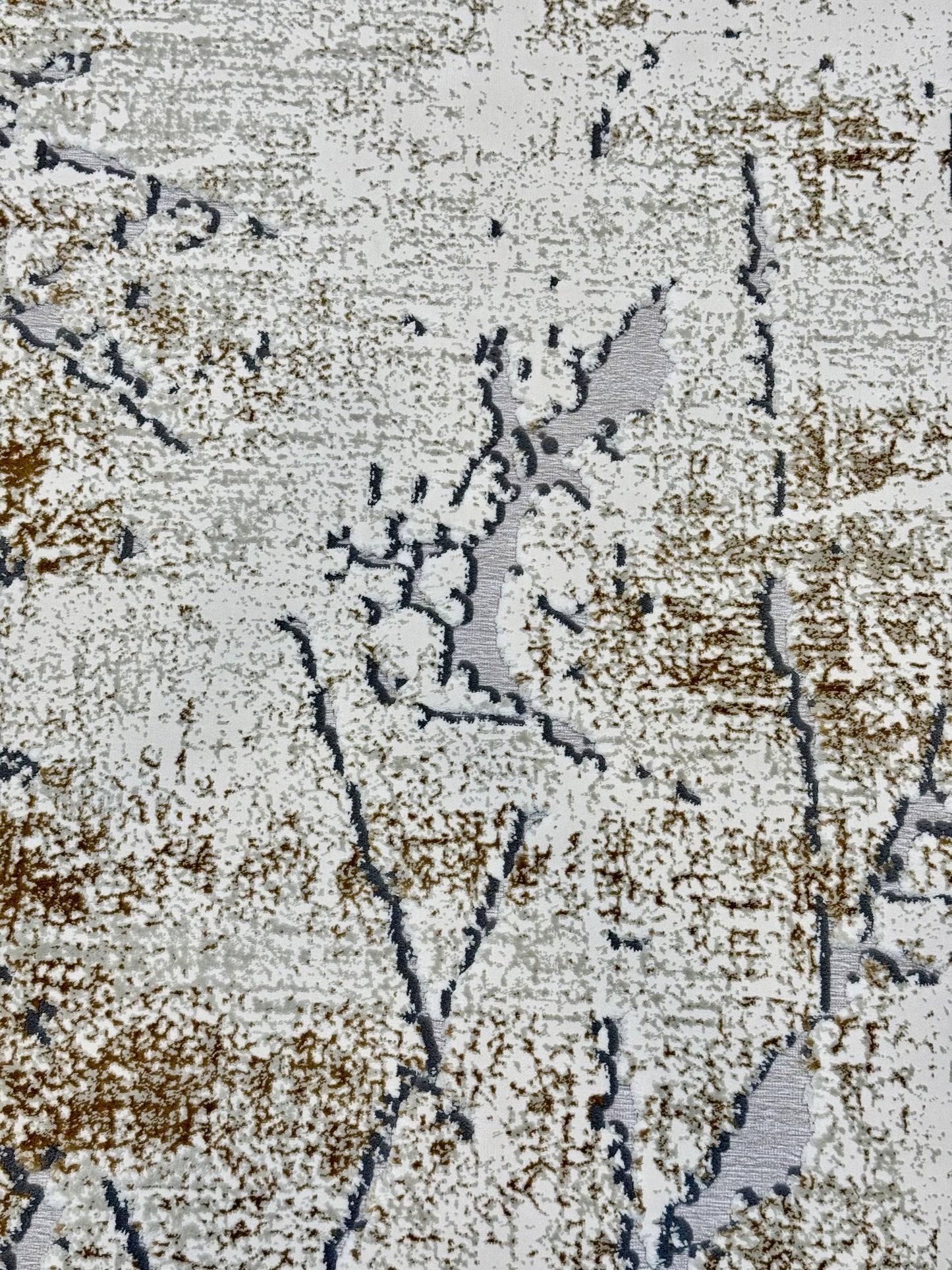 Neutral Abstract Design Rug - Off-White, Grey & Beige - Size 150x220cm (4.10x7.3)ft
