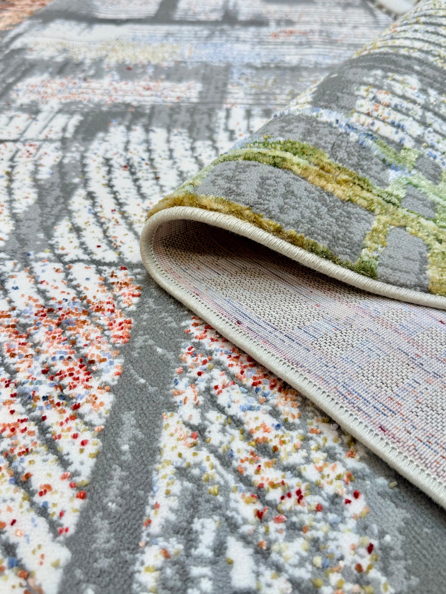 Urban Canvas - Large Abstract Textile Art with Subtle Grey Tones - Size 150x225cm (4.10x7.3)ft