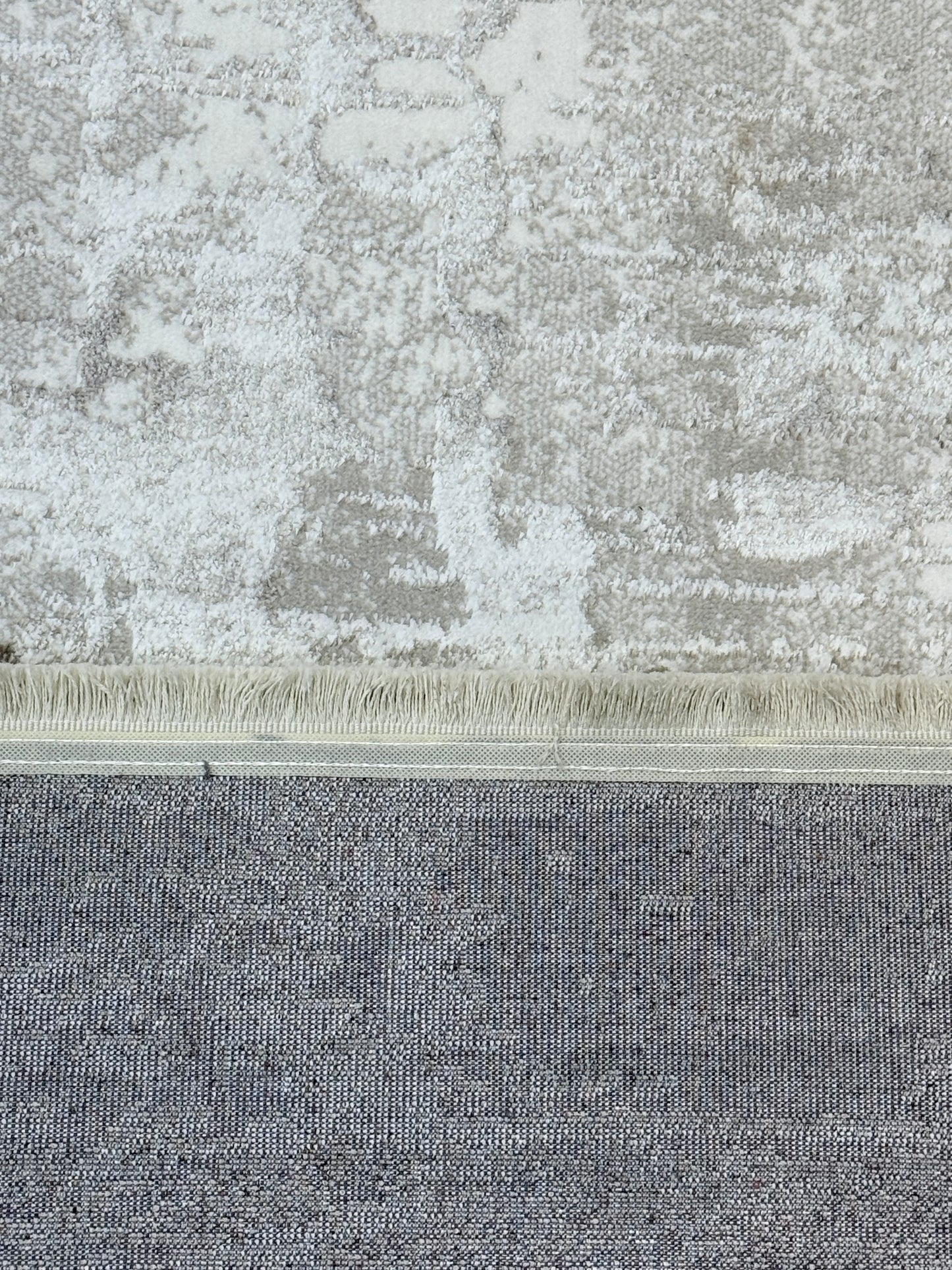 Ethereal Mist Abstract Rug | Slate Grey and Cream | Size 200x300 cm (6.7x9.10 ft).