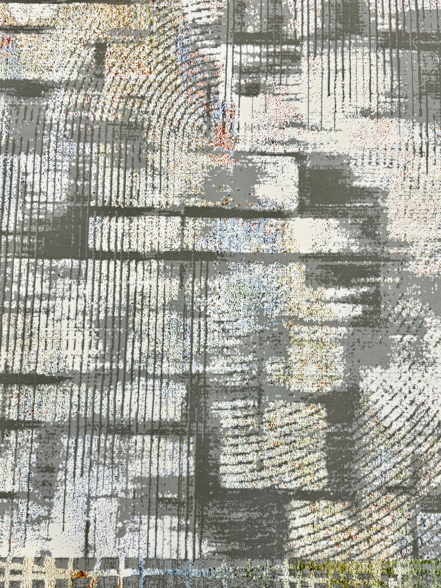 Urban Canvas - Large Abstract Textile Art with Subtle Grey Tones - Size 150x225cm (4.10x7.3)ft