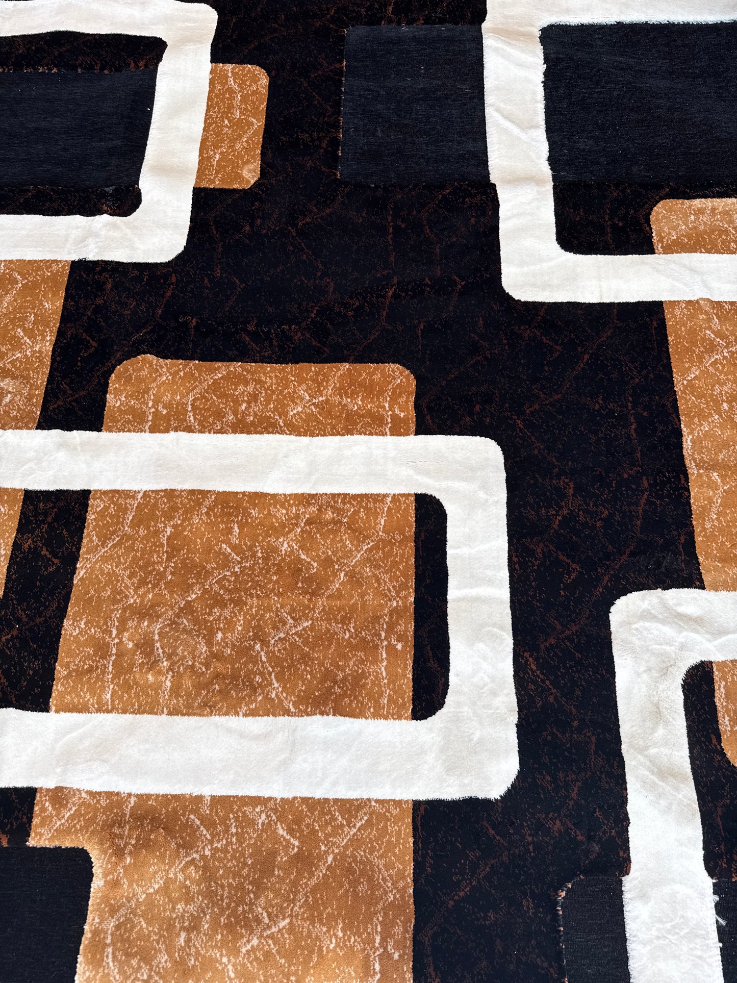 Modern Abstract Block Rug - Grey & Navy Blue - Size Multiple Options