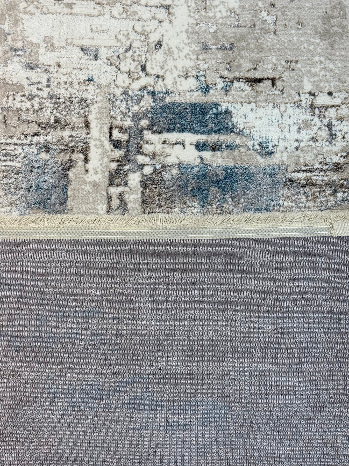 Arctic Calm Designer Area Rug – Ivory, Beige & Blue Tones | Size 150×220 cm (4.11x7.3 ft)