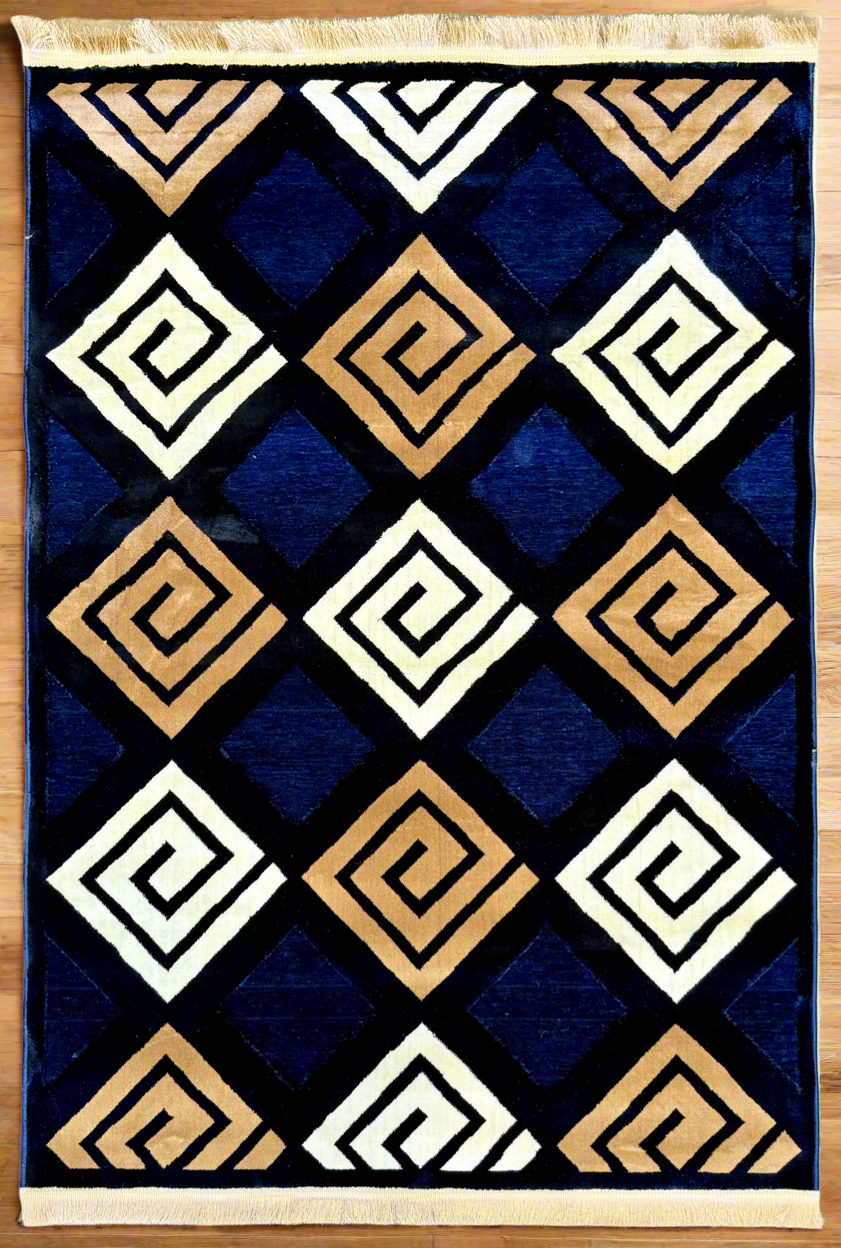 Chenille Rug Geometric Spiral Charm Size 125x170cm (4.1x5.7)ft