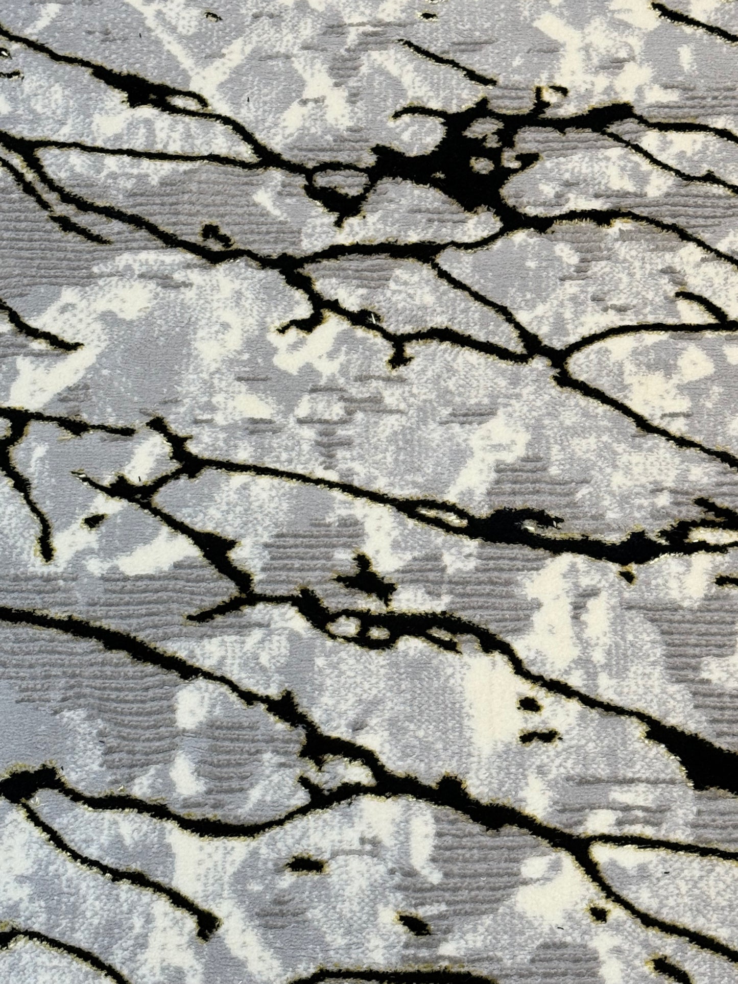 Abstract Marble Rug 5×7.3 ft – Luxury Grey, Black & White Modern Area Carpet