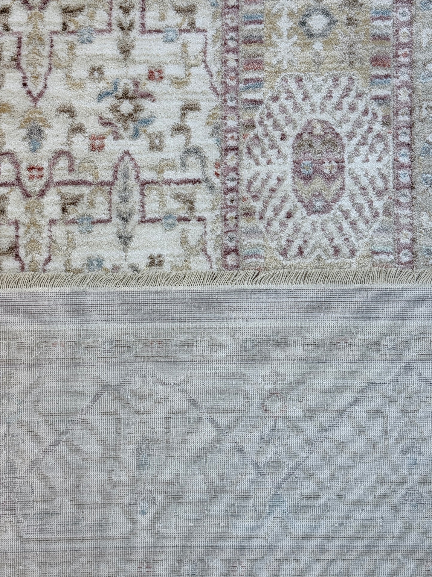 Traditional Medallion Transitional Rug | Lilac, Beige | Size 150x230 cm (4.11x7.6 ft)