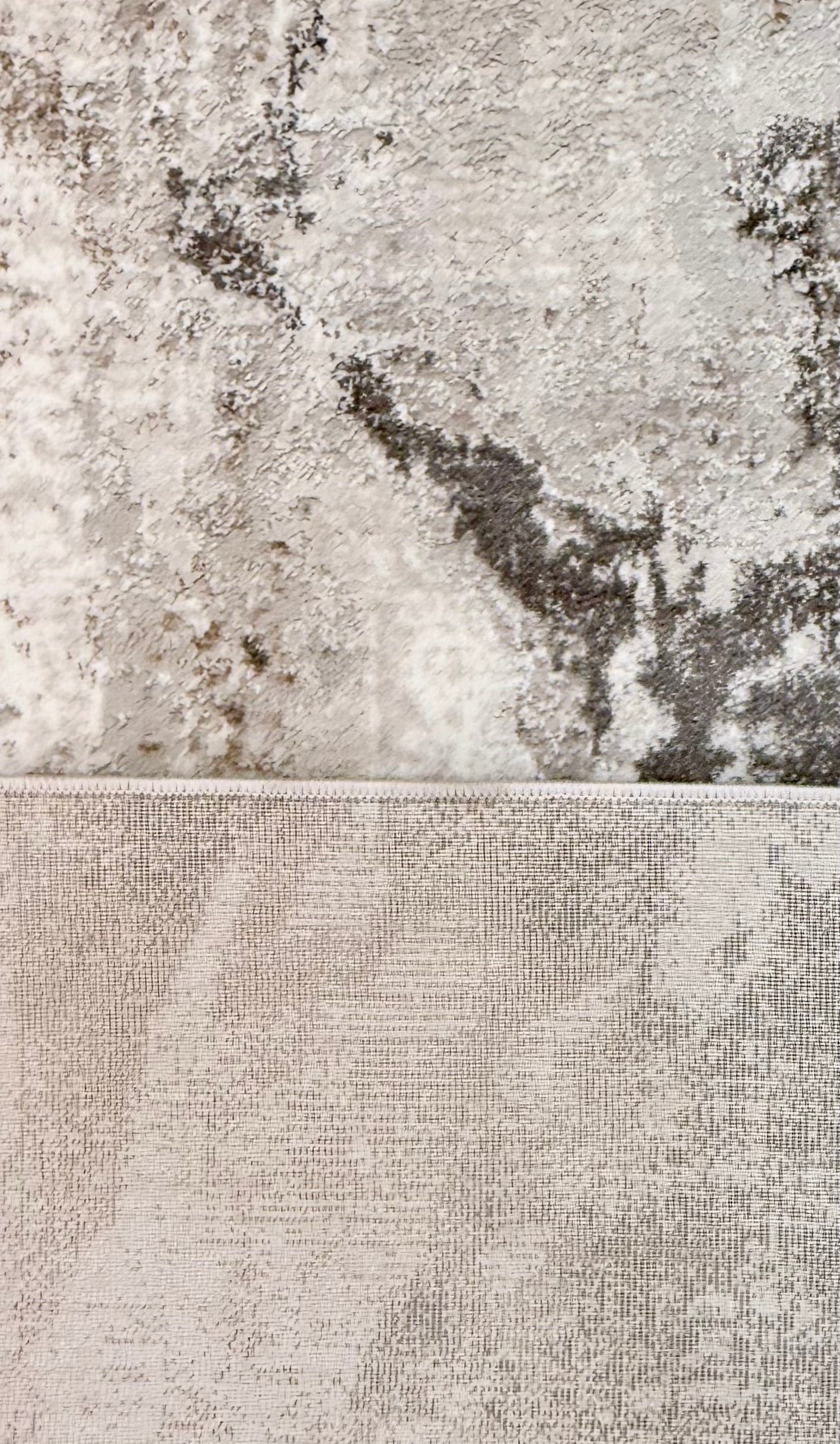 Lunar Metallic Marble Rug |Shades of Grey, White, Black and Gold | Size 150x220cm (4.11x7.2)ft