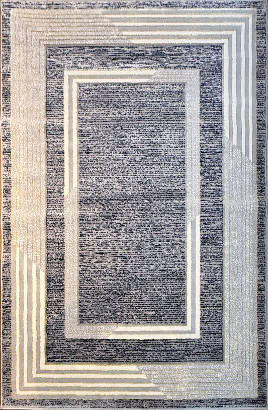 Luxury Modern Carpet – Dual Shade Grey & Beige (5×7.3 ft)