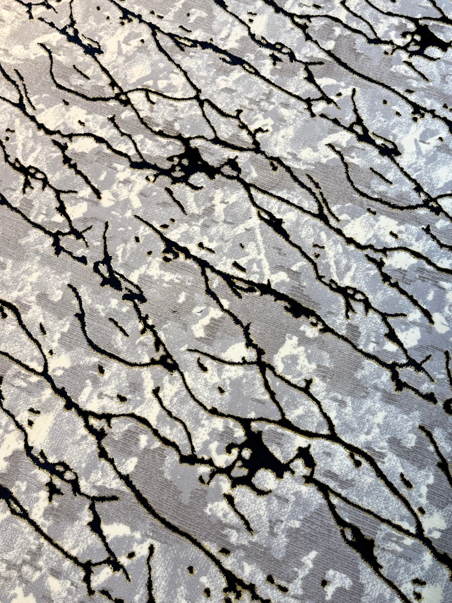 Abstract Marble Rug 5×7.3 ft – Luxury Grey, Black & White Modern Area Carpet
