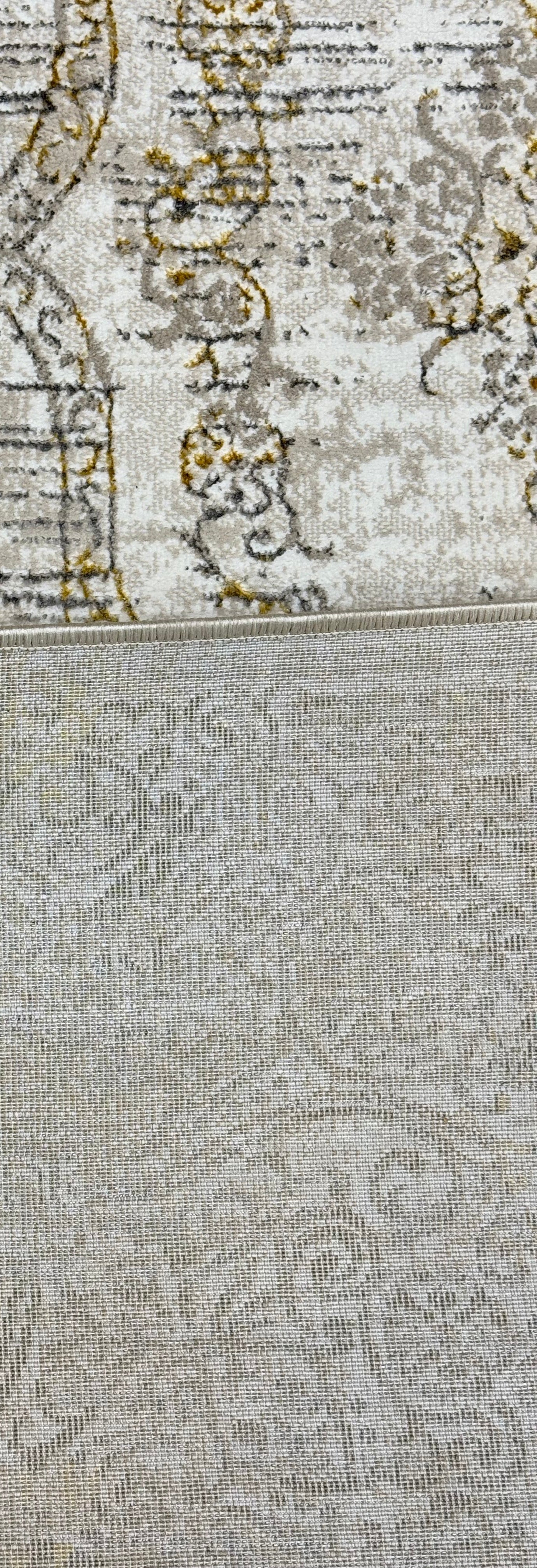 Vintage Persian-Style Area Rug |Ivory & Beige Floral Medallion | Size150×220 cm (4.11×7.3 ft)