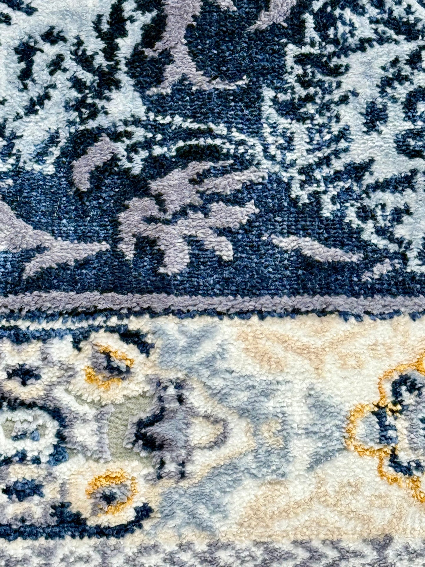 Elegant Persian-Style Navy Blue & Ivory Medallion Rug – 300x400 cm (9.8x13.1)ft