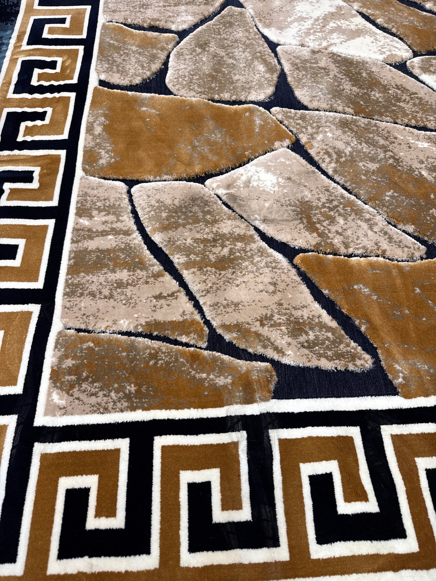 The Aegean Stone Rug - Brown/Black, Blue & Grey Size Multiple Options