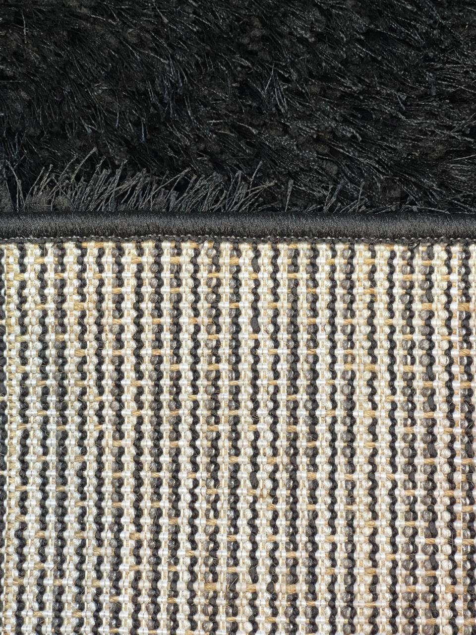 Plain Black Shaggy Rug