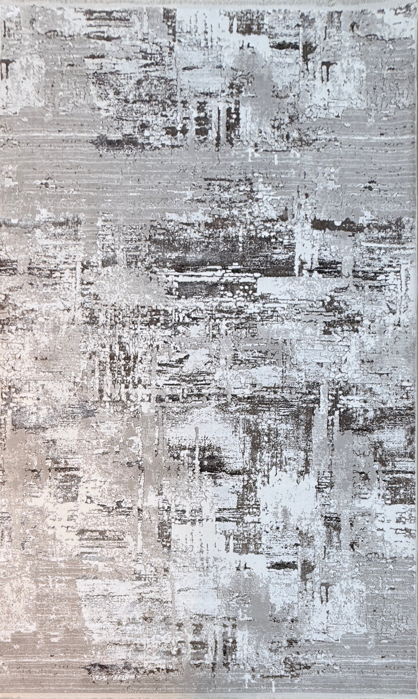 Contemporary Faded Marble Rug | L.Grey, OffWhite & Sand | Size 200x300 cm (6.6x9.10 ft)