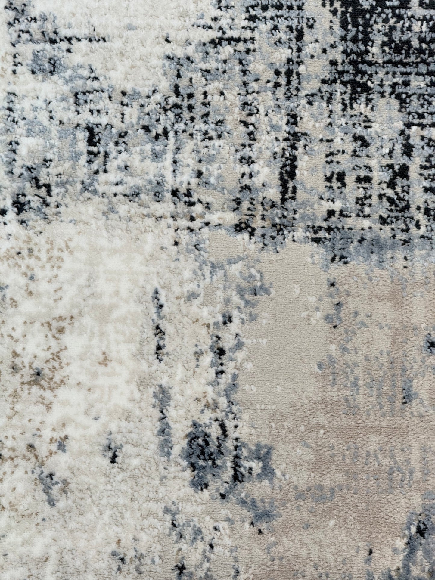 Modern Abstract Area Rug for Living Room – Grey, Navy & Beige Textured Design | 150×220 cm (4.11×7.3 ft)