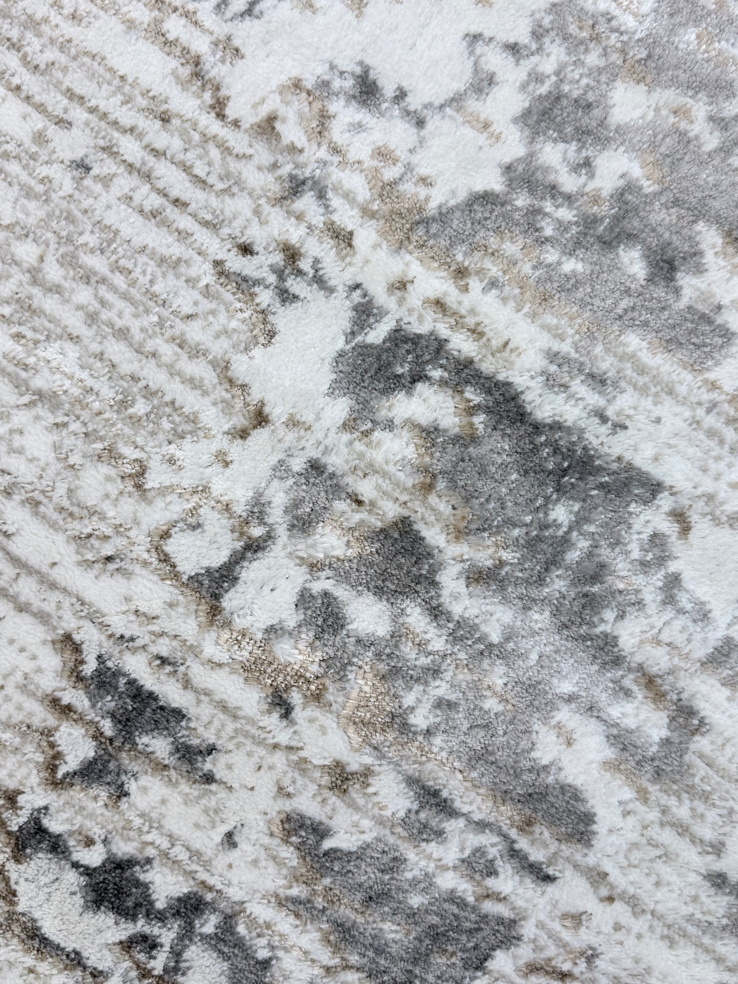 Urban Distressed Abstract Area Rug | grey, charcoal & ivory | Size 150x220 cm (4.11x7.3 ft)
