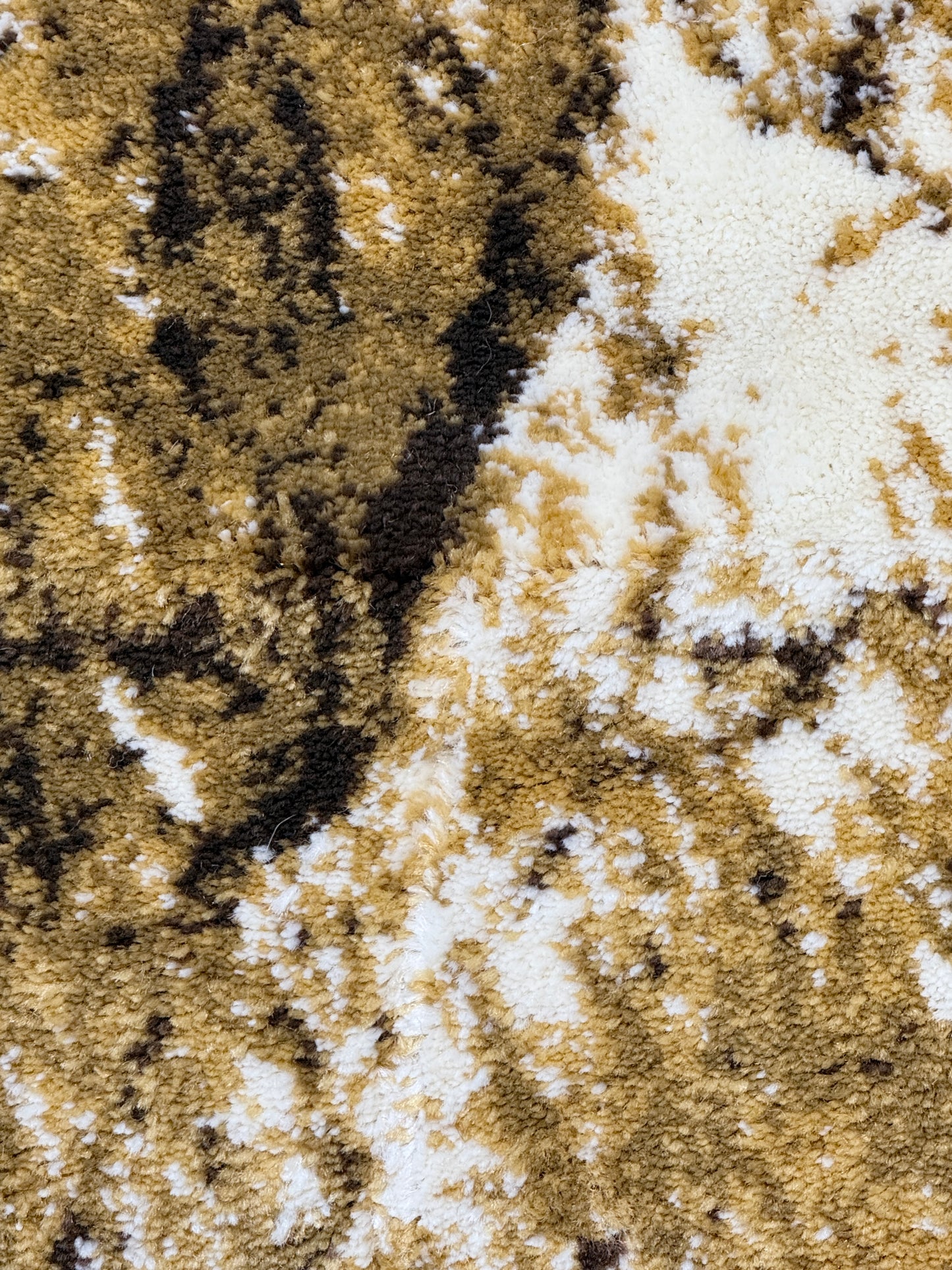 Abstract Marble Pattern Runner Rug | Beige Cream Brown and Black | Size 2.7x5.0 ft