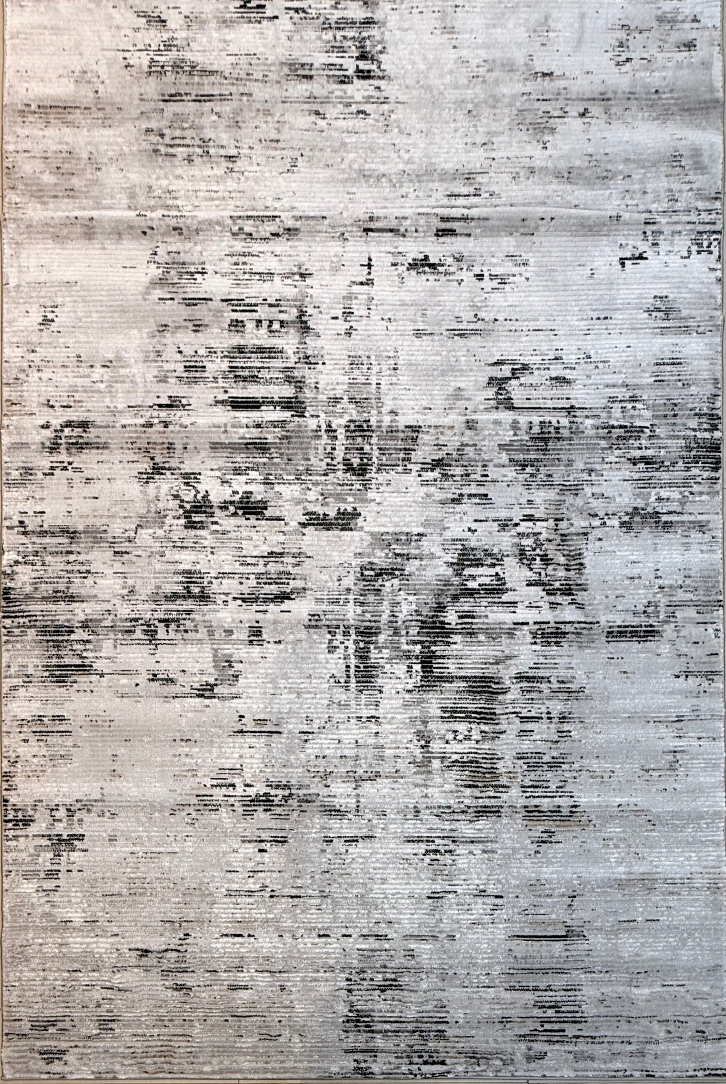 The Distressed Abstract Area Rug | featuring Grey, Silver, and Black | Size150x220 cm (4.11x7.3 ft)