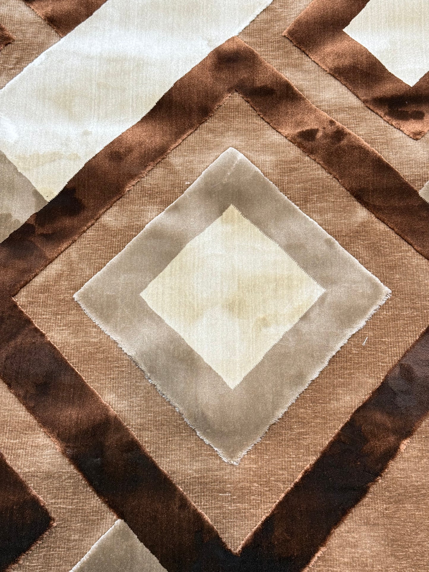Geometric Chenille Rug - Beige, 200x290cm (6.7x9.6)ft