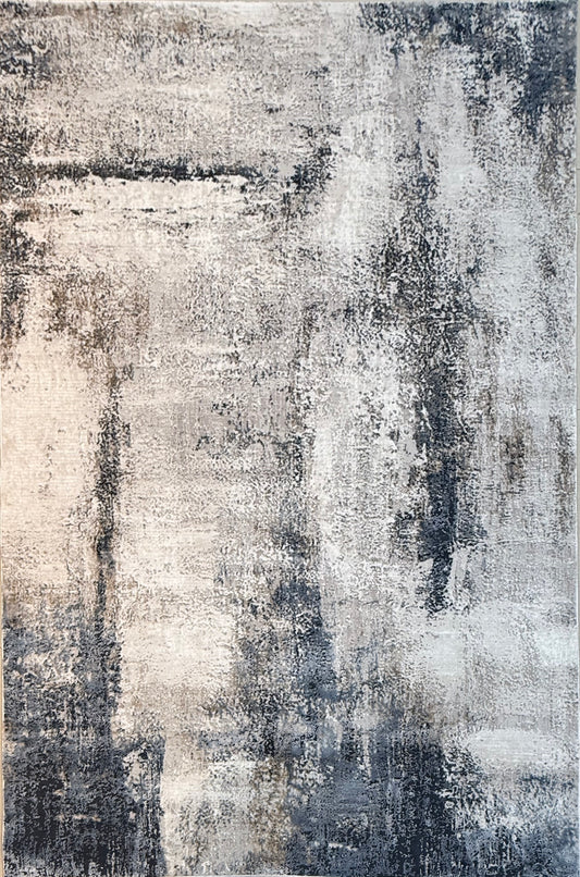 The Cloudy Horizon Area Rug soft grey, dark navy, and off-white tones | Size 150x220 cm (4.11x7.3 ft)