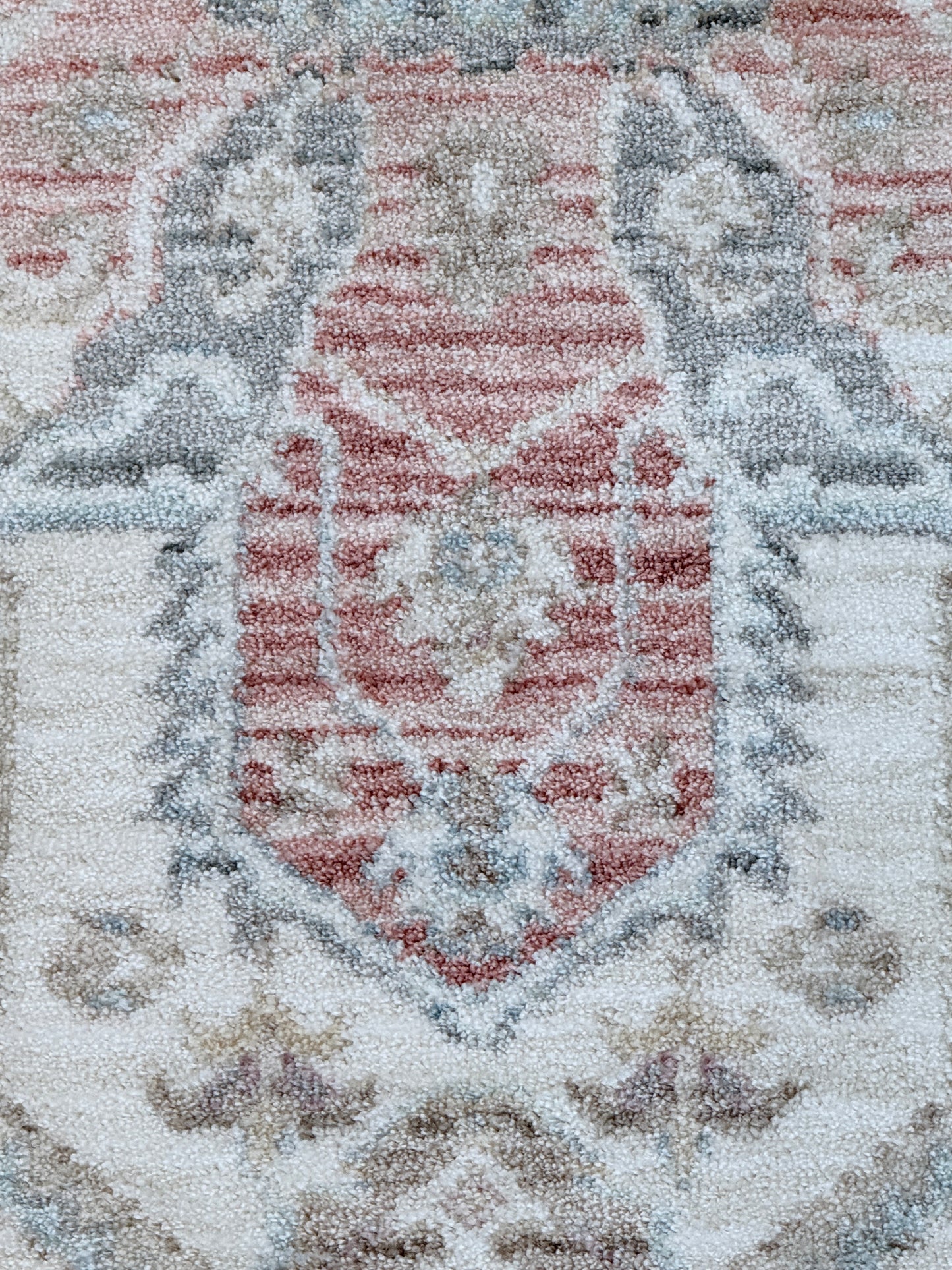 Vintage Medallion Oriental Rug | Beige, Terracotta & Slate Blue | Size 150x230 cm (4.11x7.6 ft)