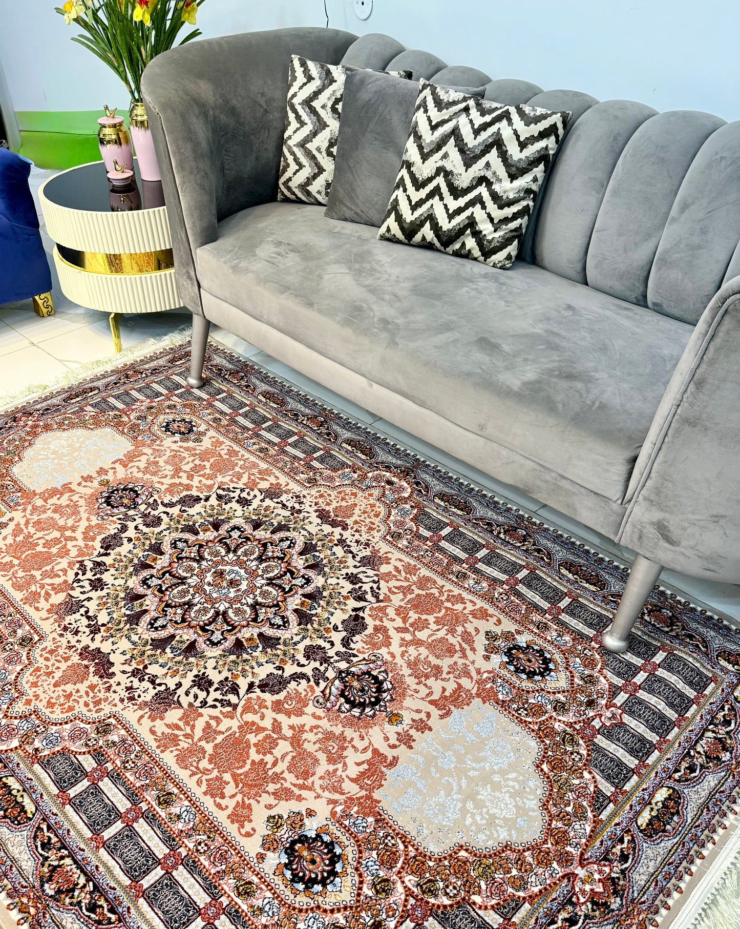 Elegant Persian Rug - Ana Design, Classic Multi-Colour 150x220cm (4.11x7.3)ft