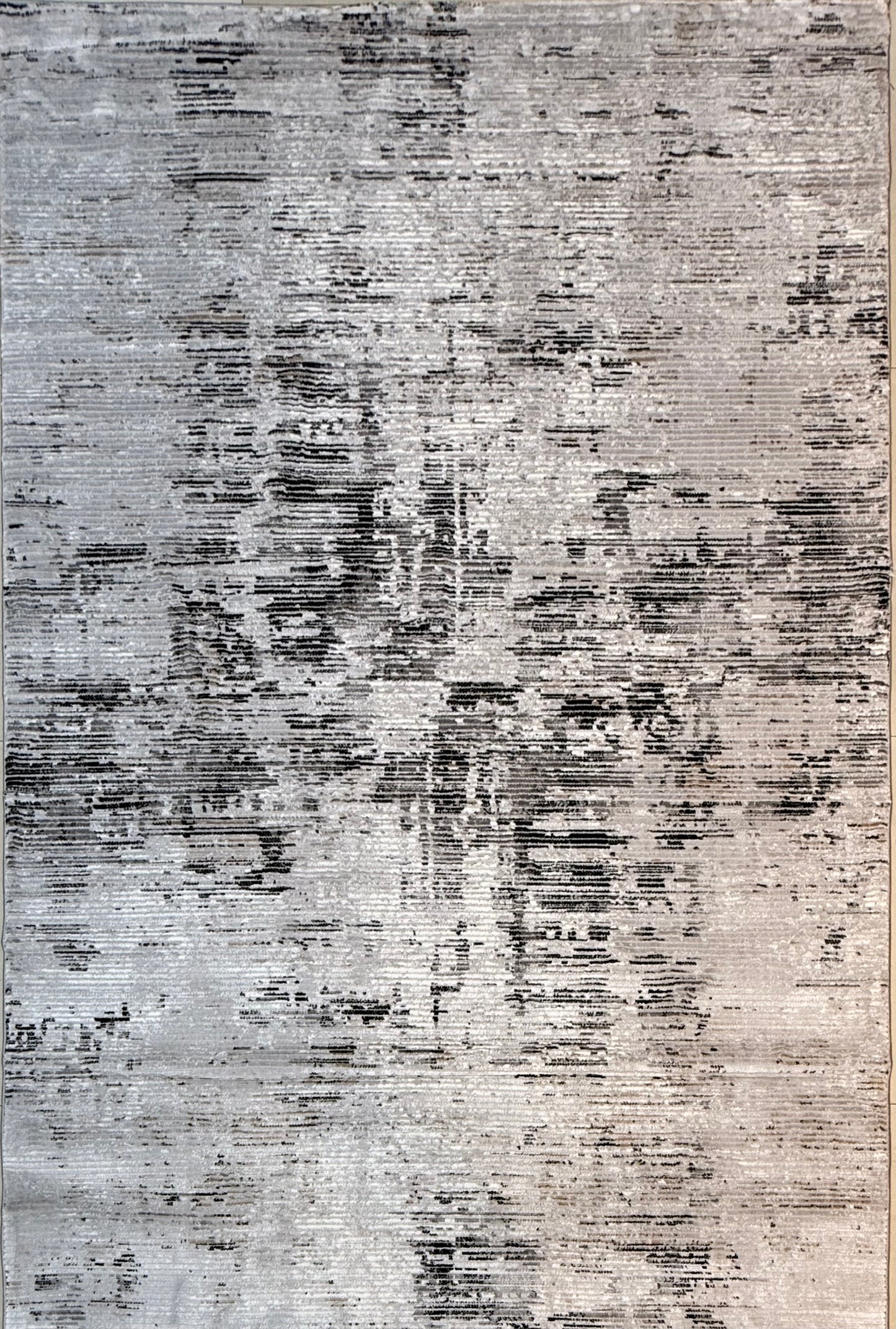 The Distressed Abstract Area Rug | featuring Grey, Silver, and Black | Size150x220 cm (4.11x7.3 ft)