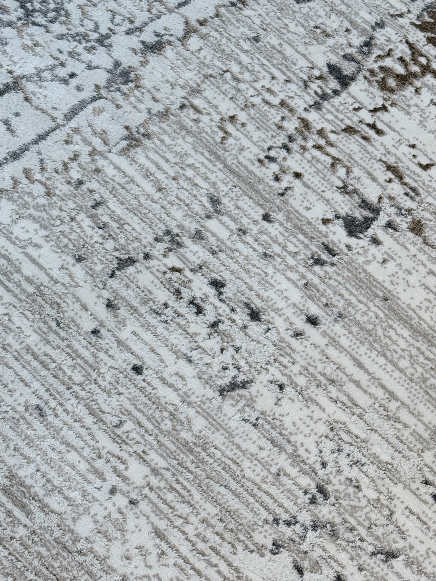 Urban Distressed Abstract Area Rug | grey, charcoal & ivory | Size 150x220 cm (4.11x7.3 ft)