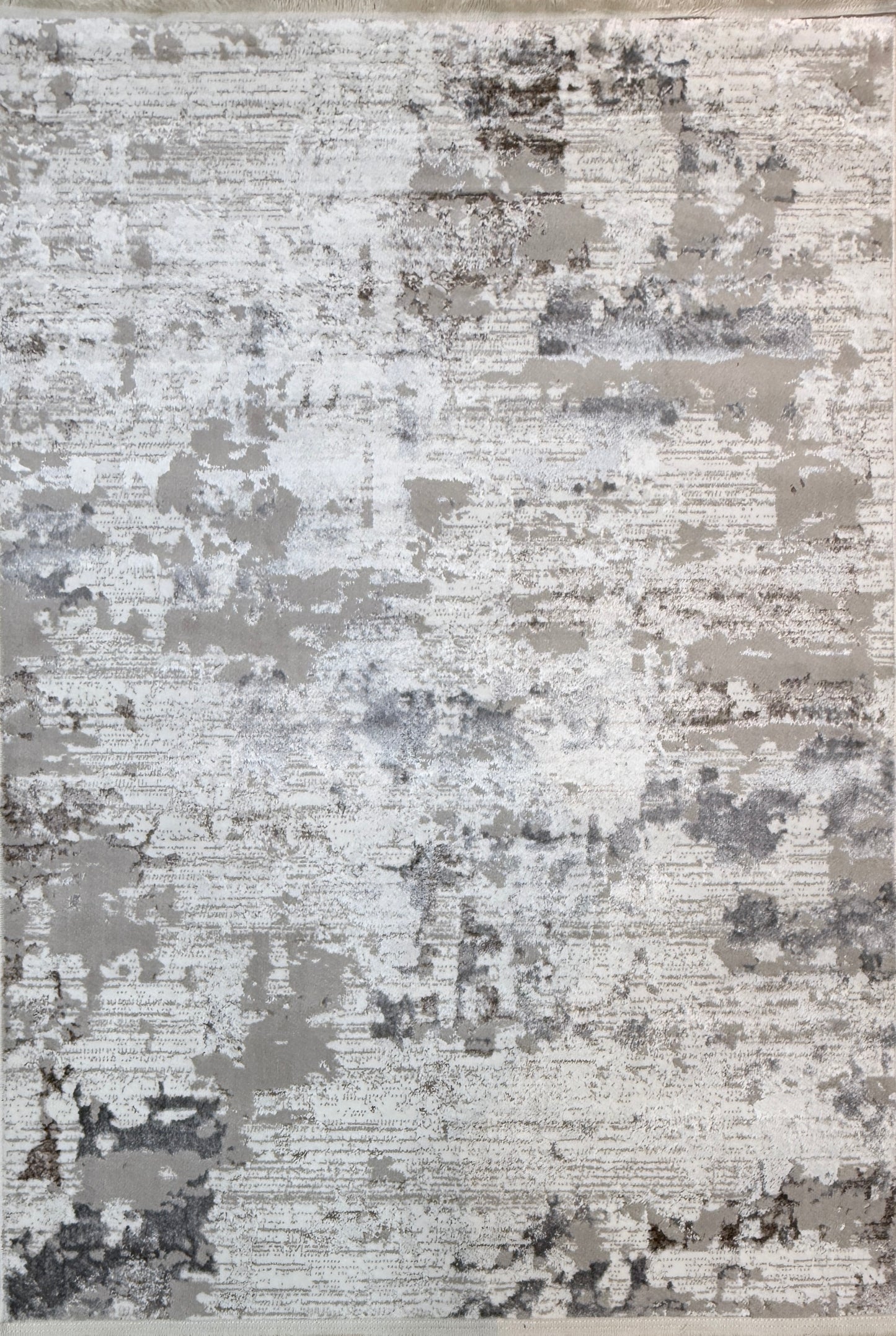 Modern Abstract Distressed Rug | Grey and White | Available In Two Sizes