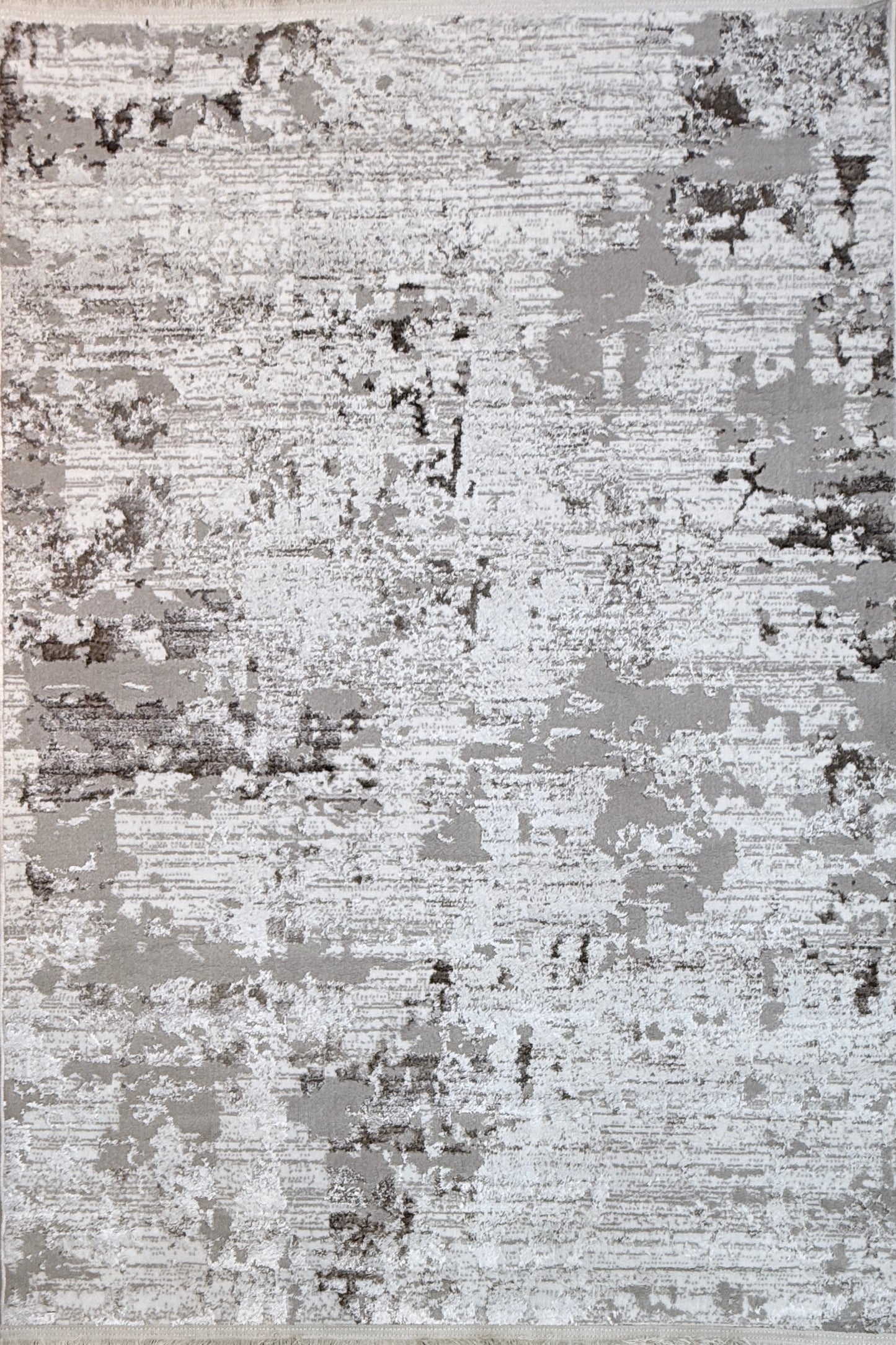 Abstract Distressed Rug | Grey and White | Size 120x170 cm (3.11x5.7 ft)
