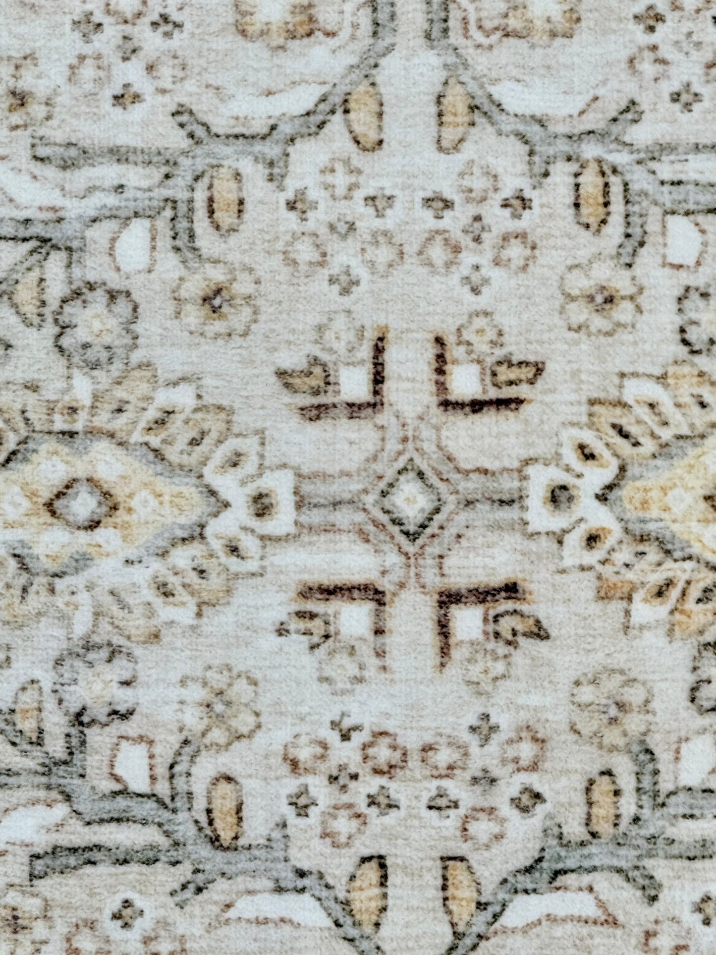 Faded Cream and Taupe Persian Style Area Rug | Ivory & Cream | Size 120x170 cm (4.0x5.7 ft) approx