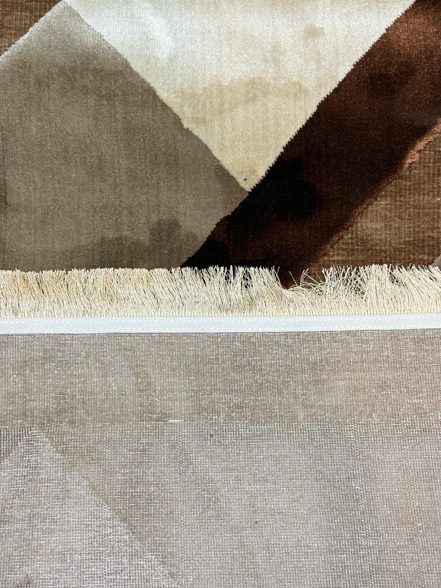 Geometric Chenille Rug - Beige, 200x290cm (6.7x9.6)ft