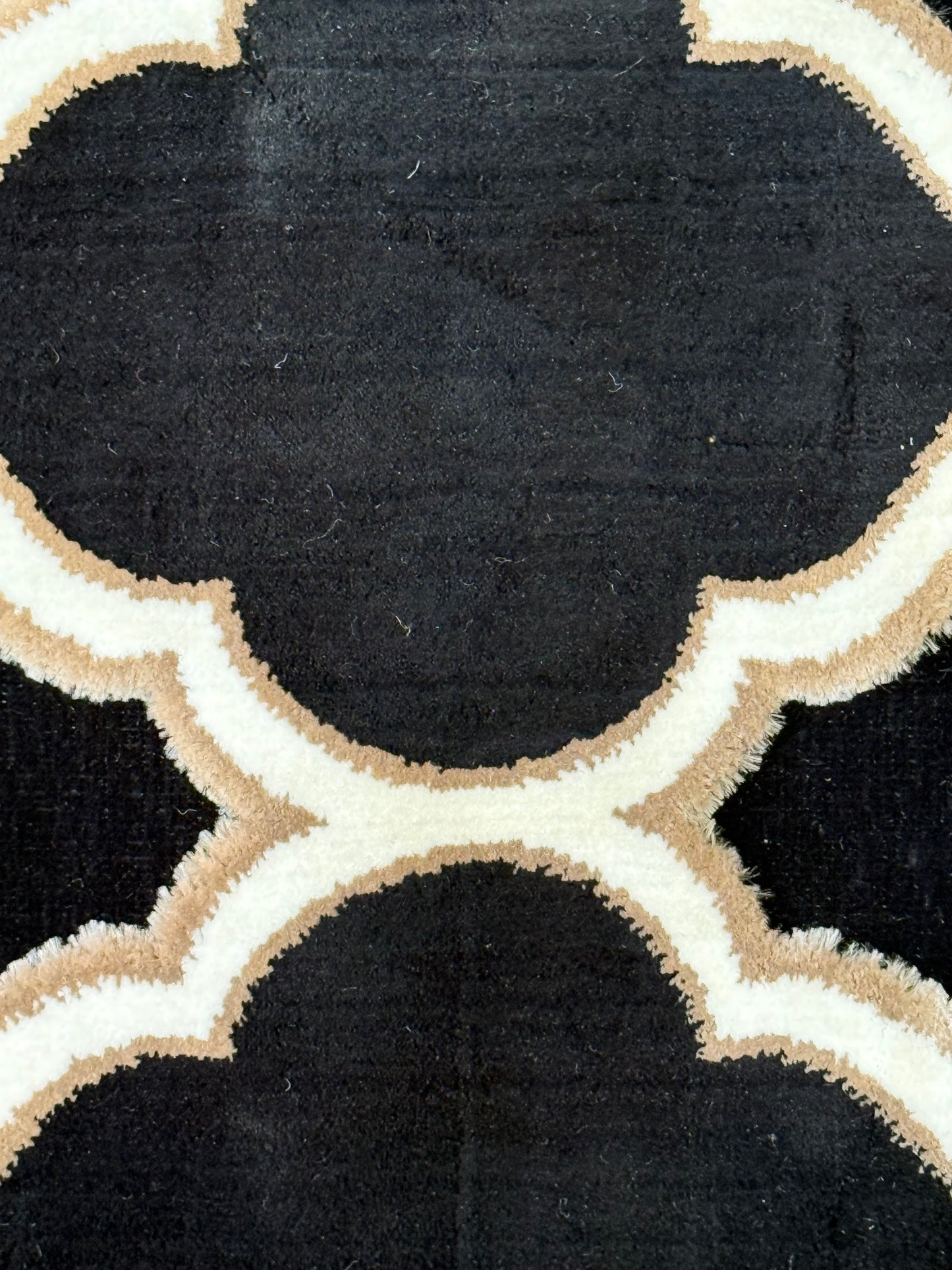 Chenille Moroccan Elegance Black Rug 125x170cm (4.1x5.7)ft