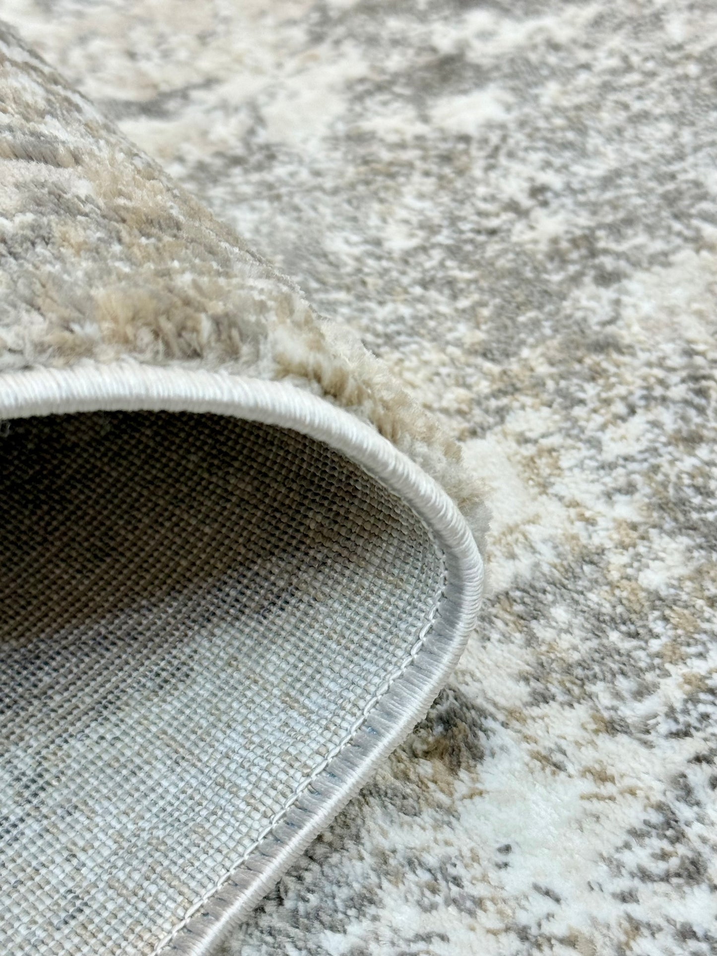 Lunar Metallic Marble Rug |Shades of Grey, White, Black and Gold | Size 150x220cm (4.11x7.2)ft