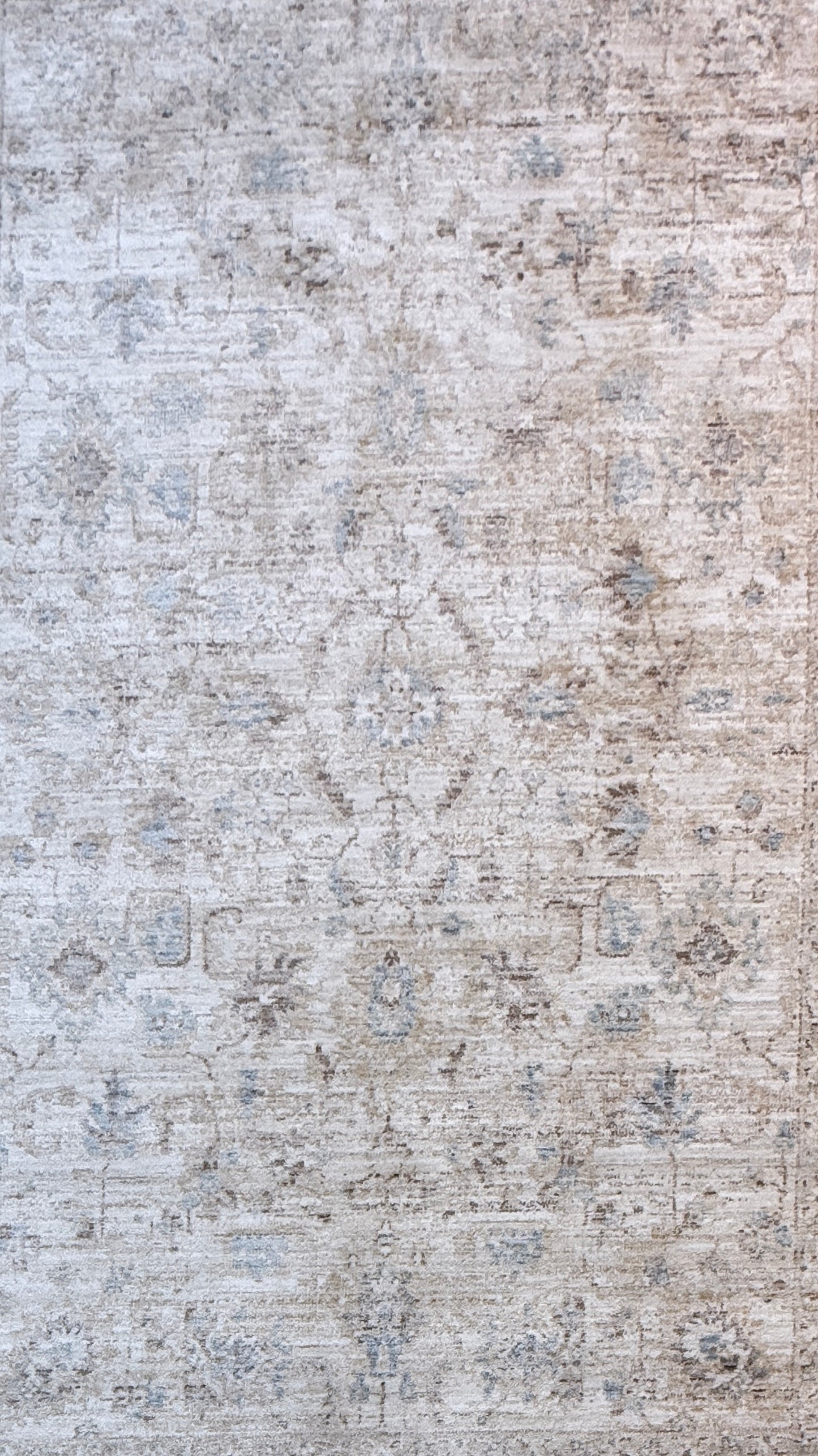 Serene Medallion Distressed Rug | Cream/Grey & Slate Blue | Size 150x230 cm (4.11x7.6 ft)