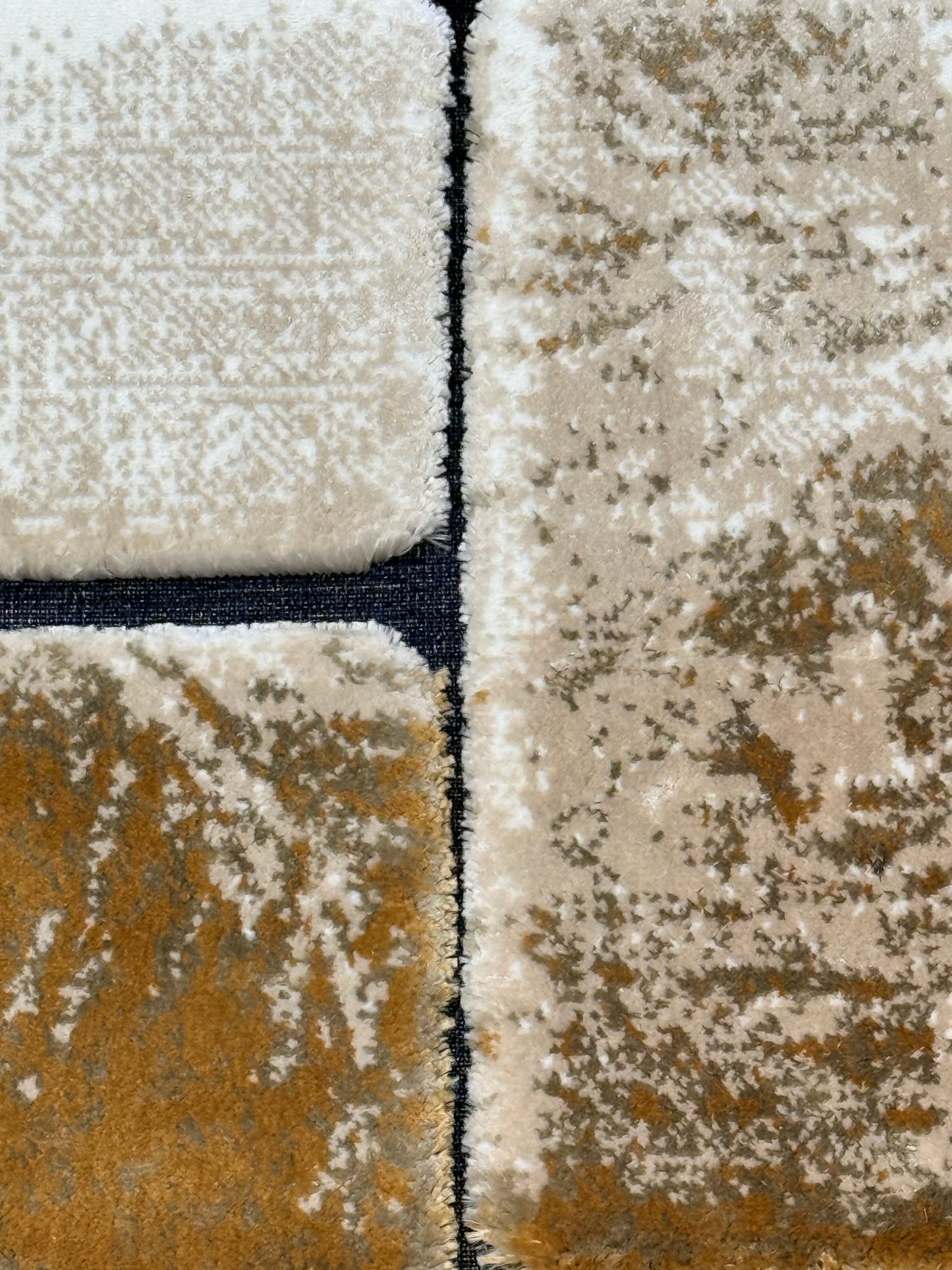 Coastal Stone Design Rug - Blue & Brown Natural Tones - Size Multiple Options