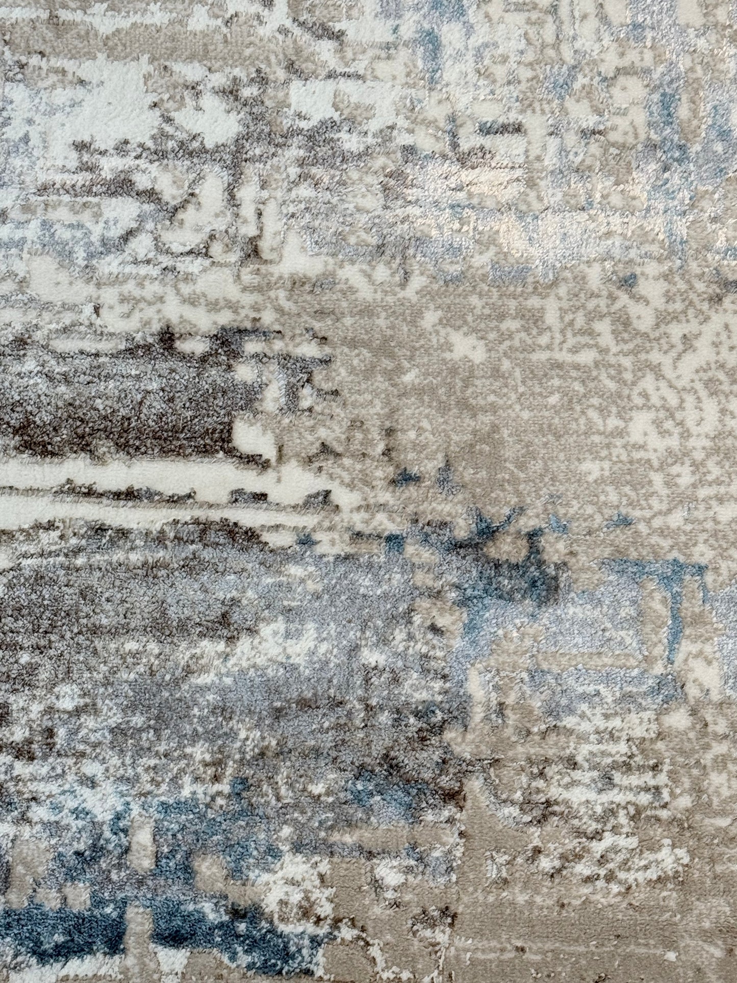 Arctic Calm Designer Area Rug – Ivory, Beige & Blue Tones | Size 150×220 cm (4.11x7.3 ft)