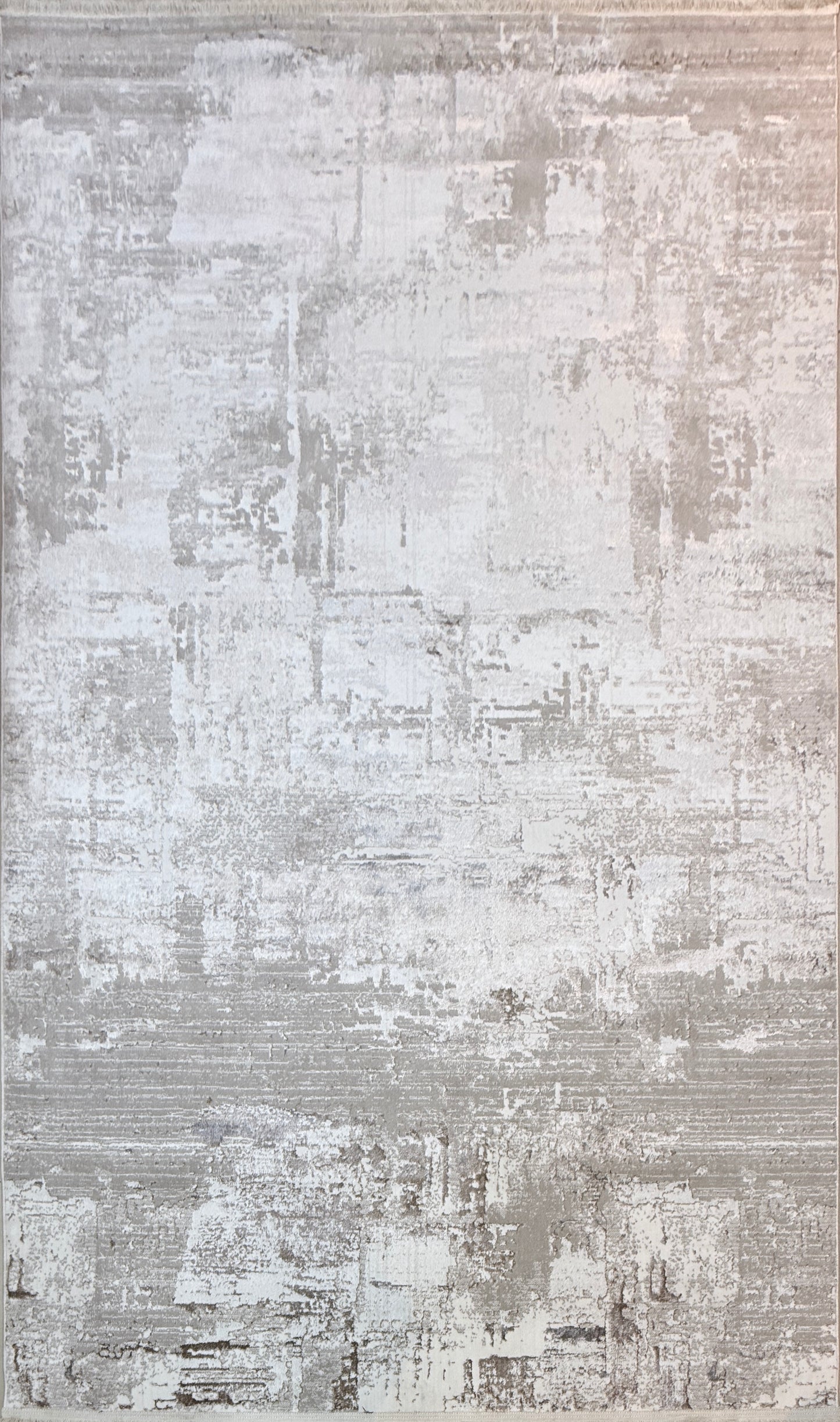 Modern Abstract Distressed Rug | Grey, Silver & Charcoal | Size 200x300 cm (6.6x9.10 ft)