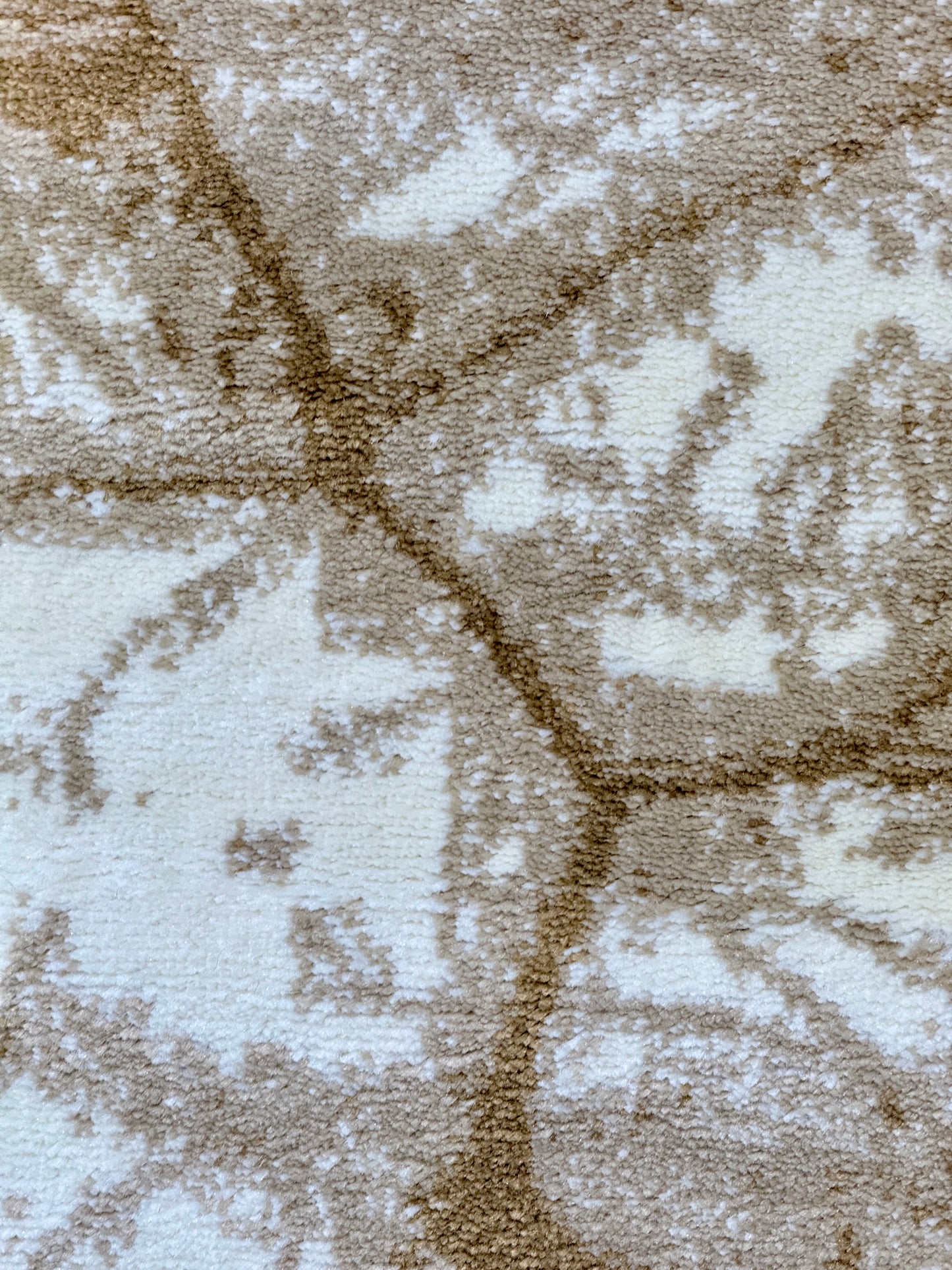Stone Pattern Earth Tone Area Rug | Off white , Cream and Mocha | Size 3.3x5.0 ft