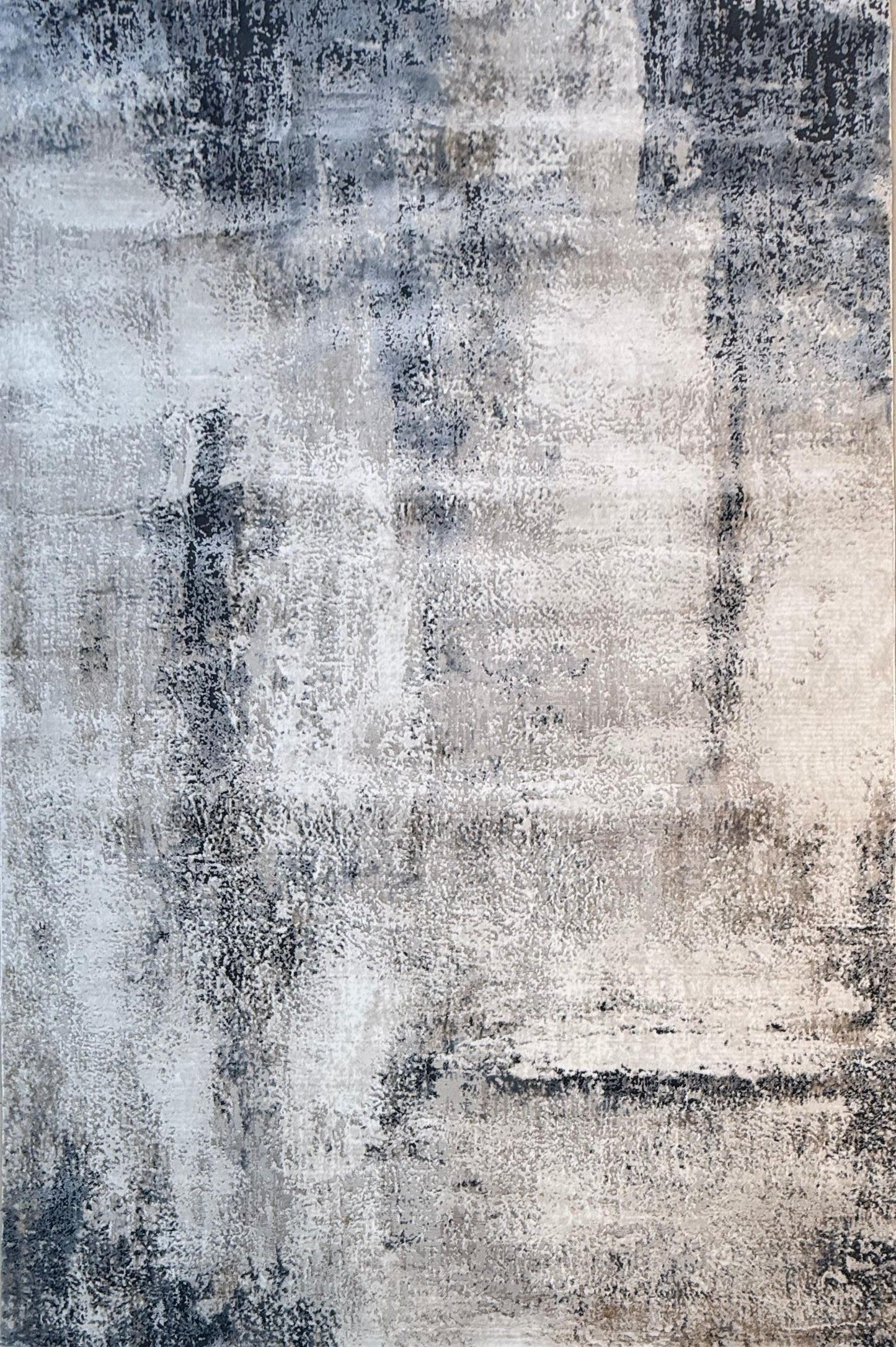 The Cloudy Horizon Area Rug soft grey, dark navy, and off-white tones | Size 150x220 cm (4.11x7.3 ft)
