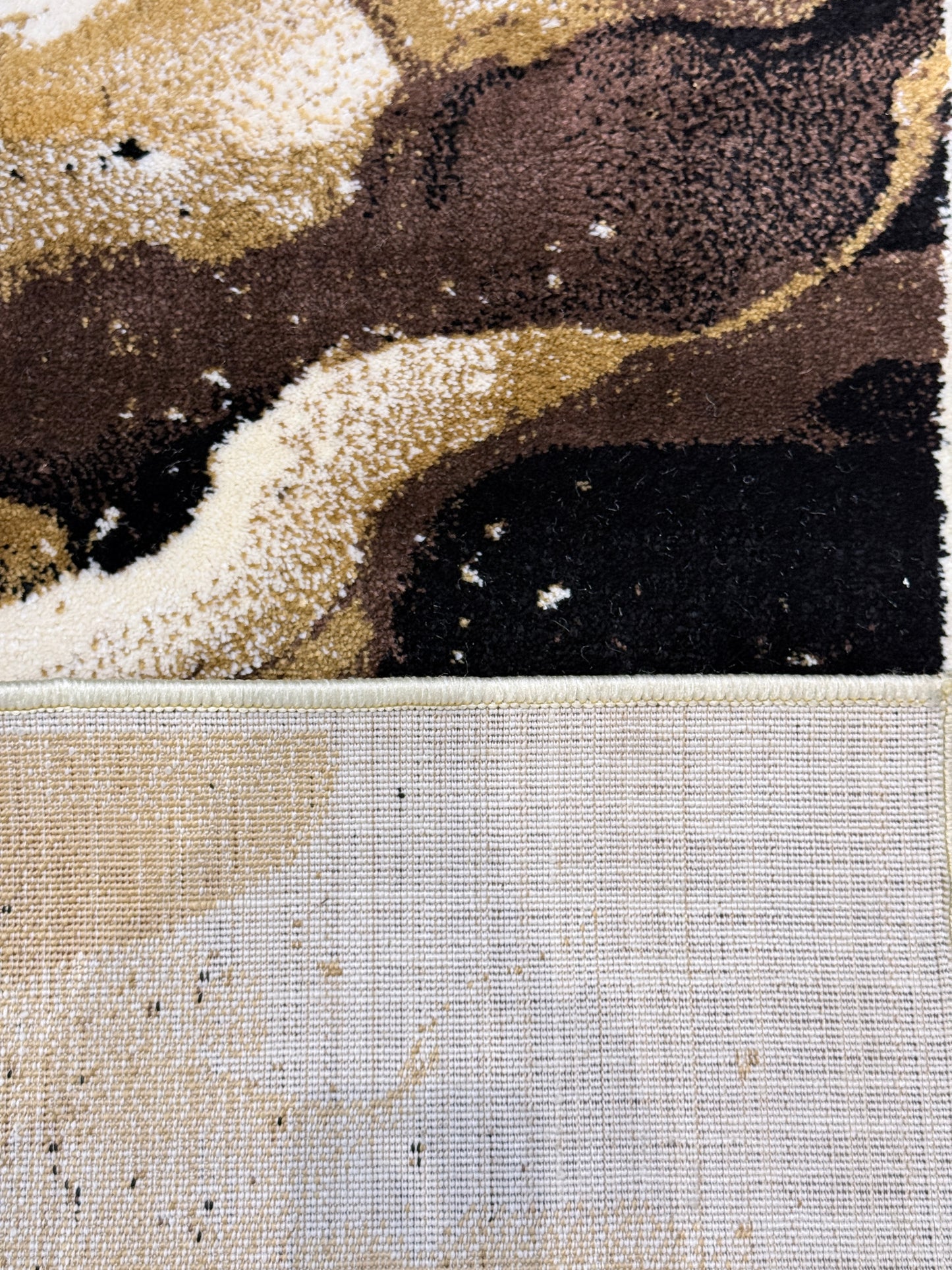 The Fluid, Marble Wave Area Rug | Cream, gold, brown & black | Size 2.7 x 5 feet.