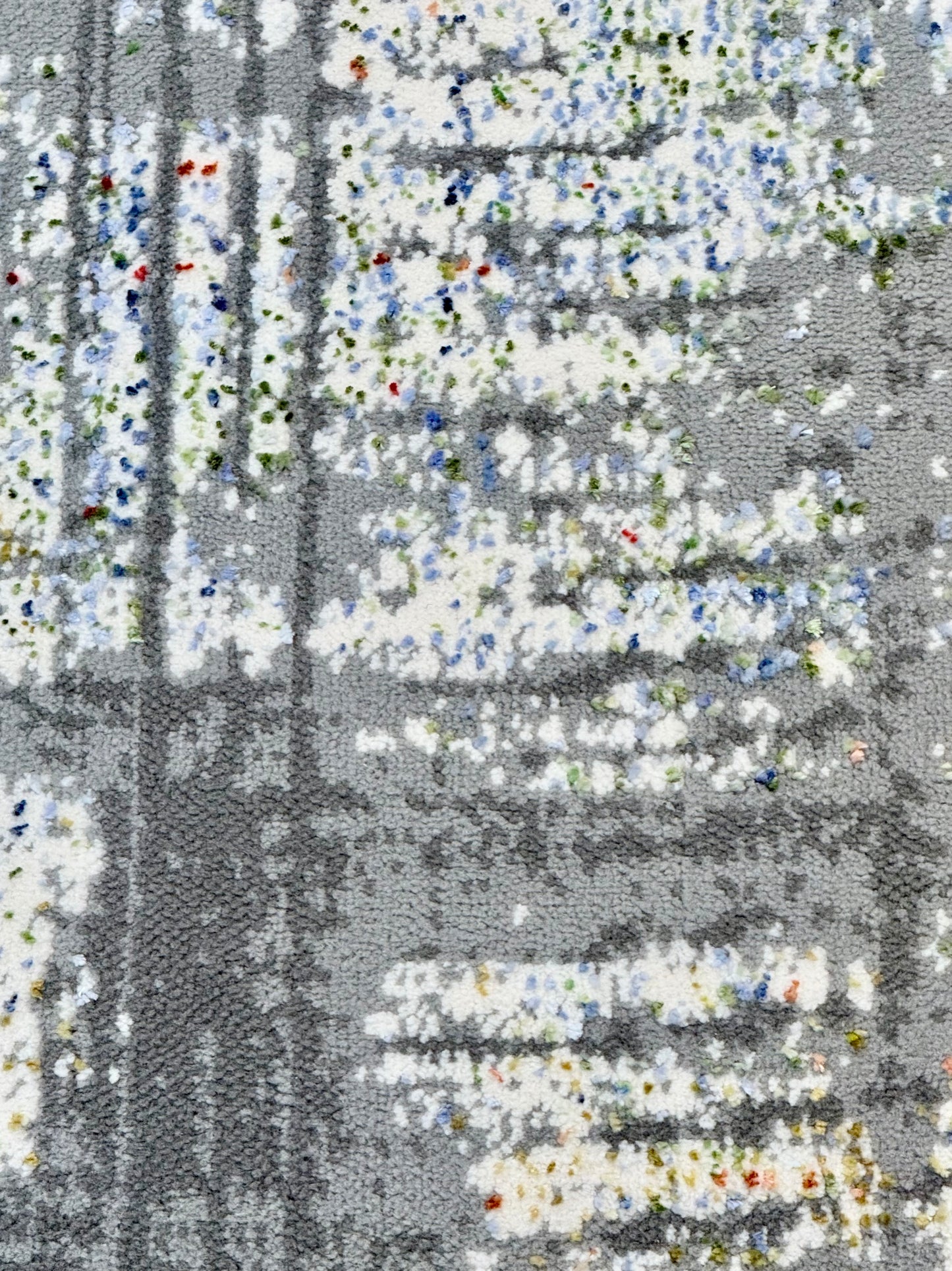 Artistic Linear Abstract Rug | Grey, Ivory | Size 150x220 cm (approx 4.11 x 7.2 feet).