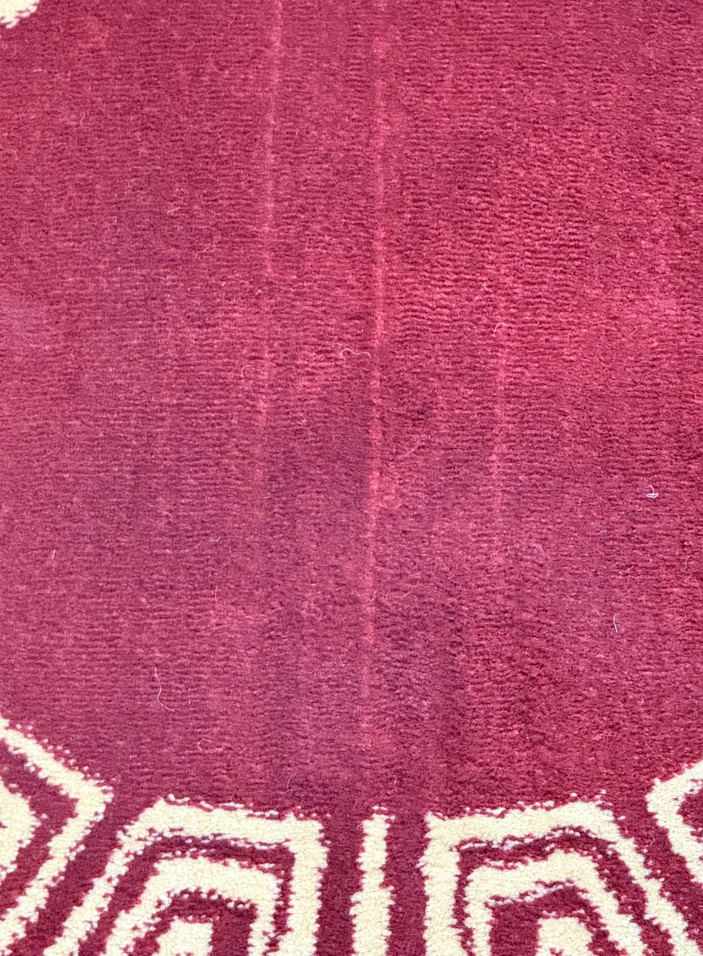 Luxury Maroon Greek Border Area Rug – 5x8 ft | Deep Maroon with Ivory Pattern