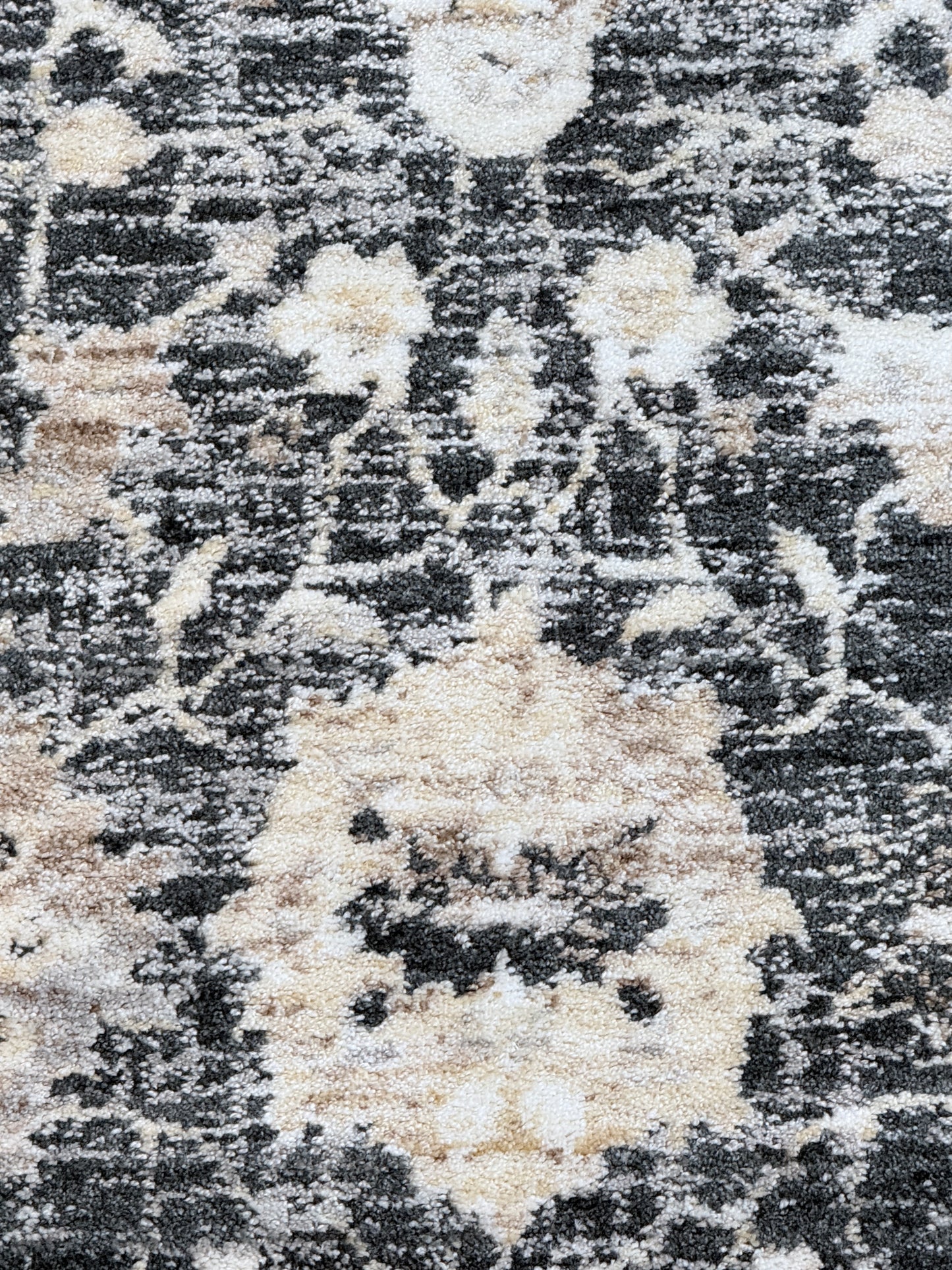 Vintage Floral Medallion Rug | Charcoal & Grey | Size 150x230 cm (4.11x7.6 ft)