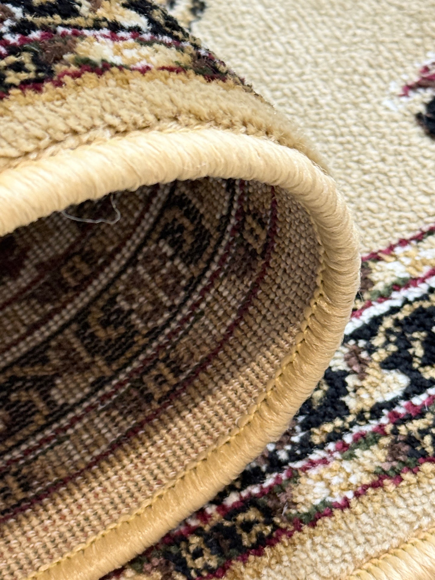 Traditional Persian Style Hallway Runner | Beige Brown & Black | Size 2.7x13 ft