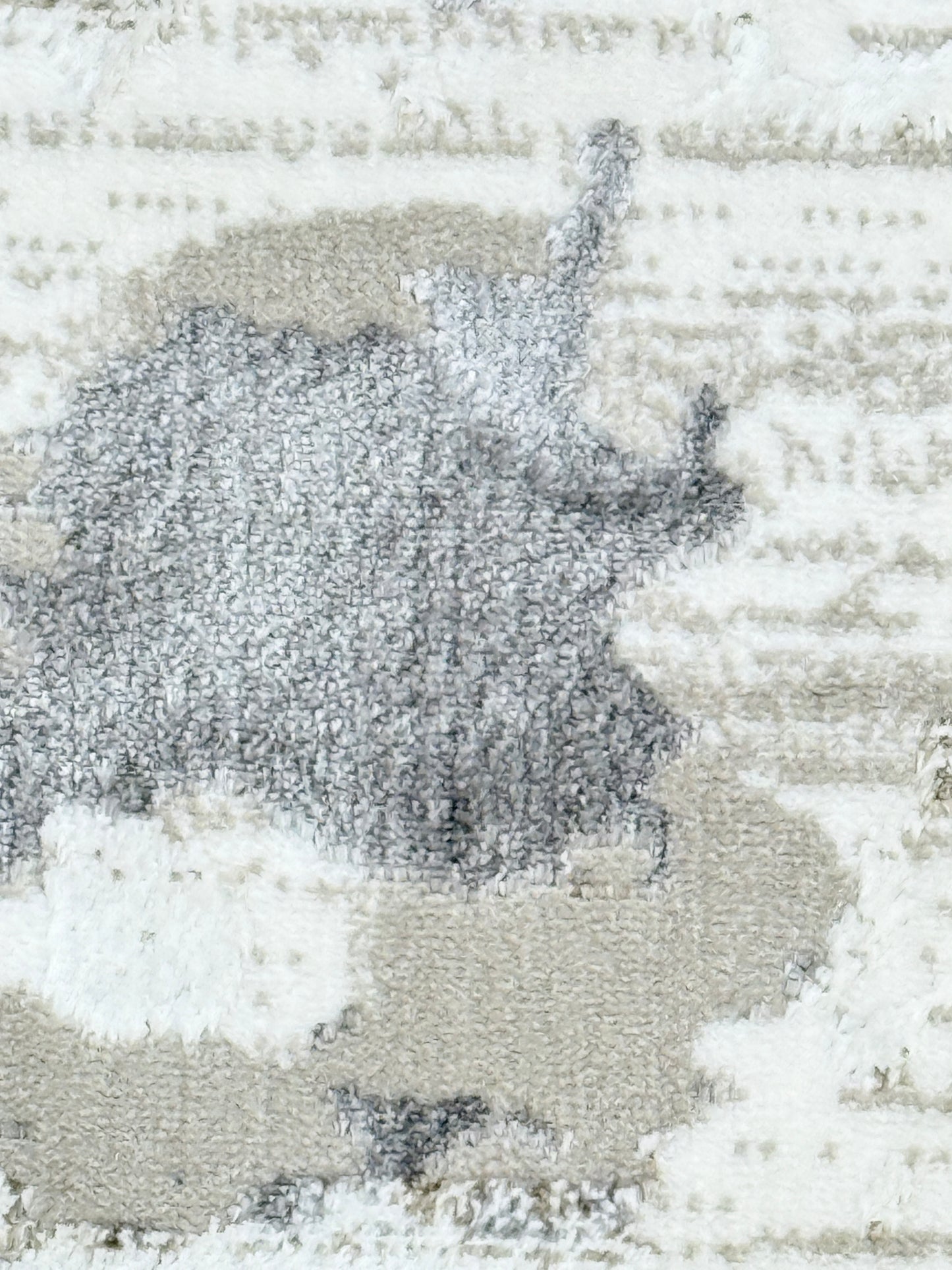 Modern Abstract Distressed Rug | Grey and White | Available In Two Sizes