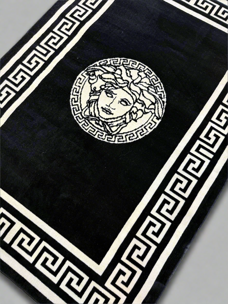 Luxury Black Versace-Inspired Area Rug – 5x8 Elegant Design